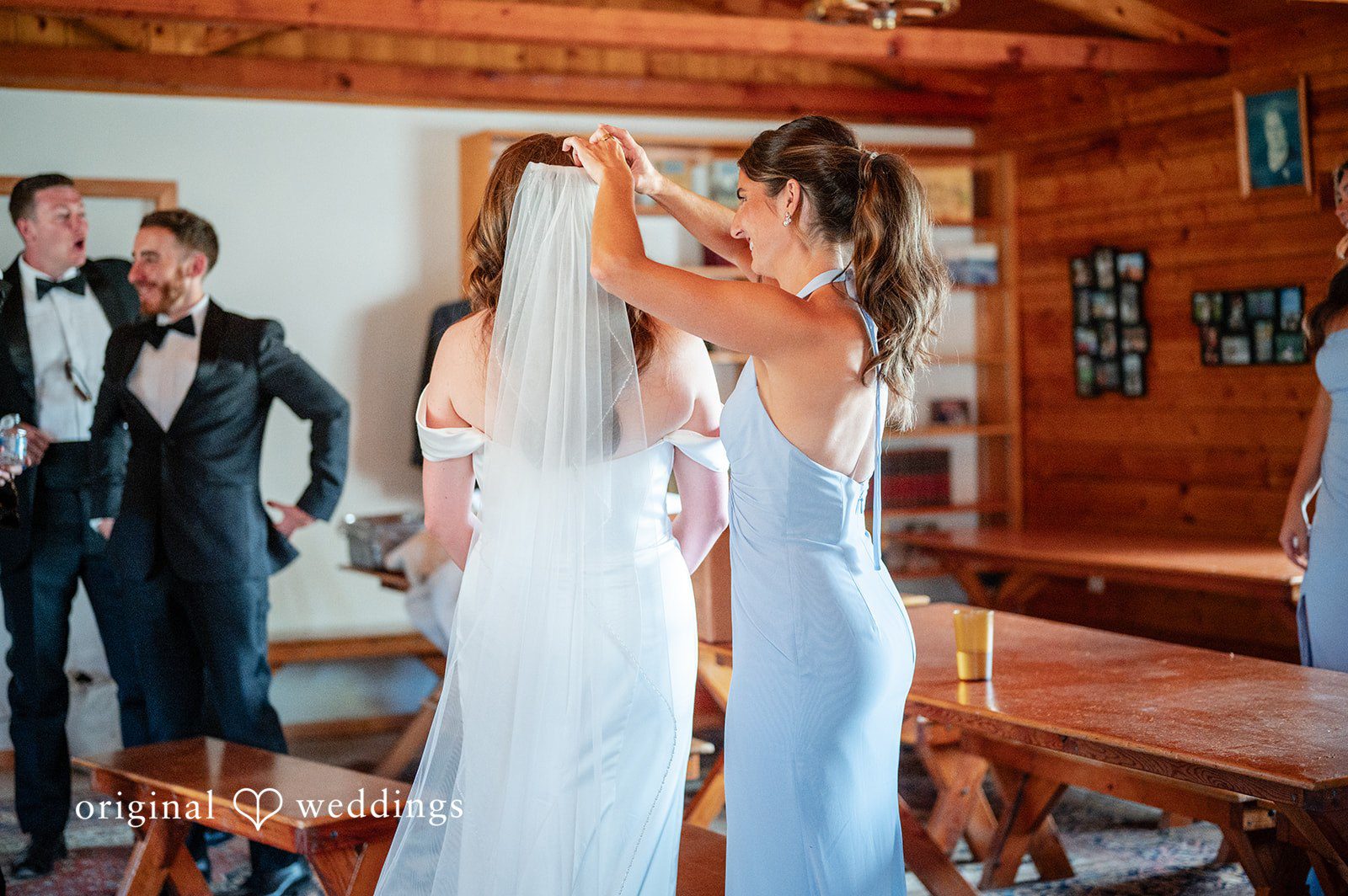 Erin + John Bride getting ready with her bridesmaids