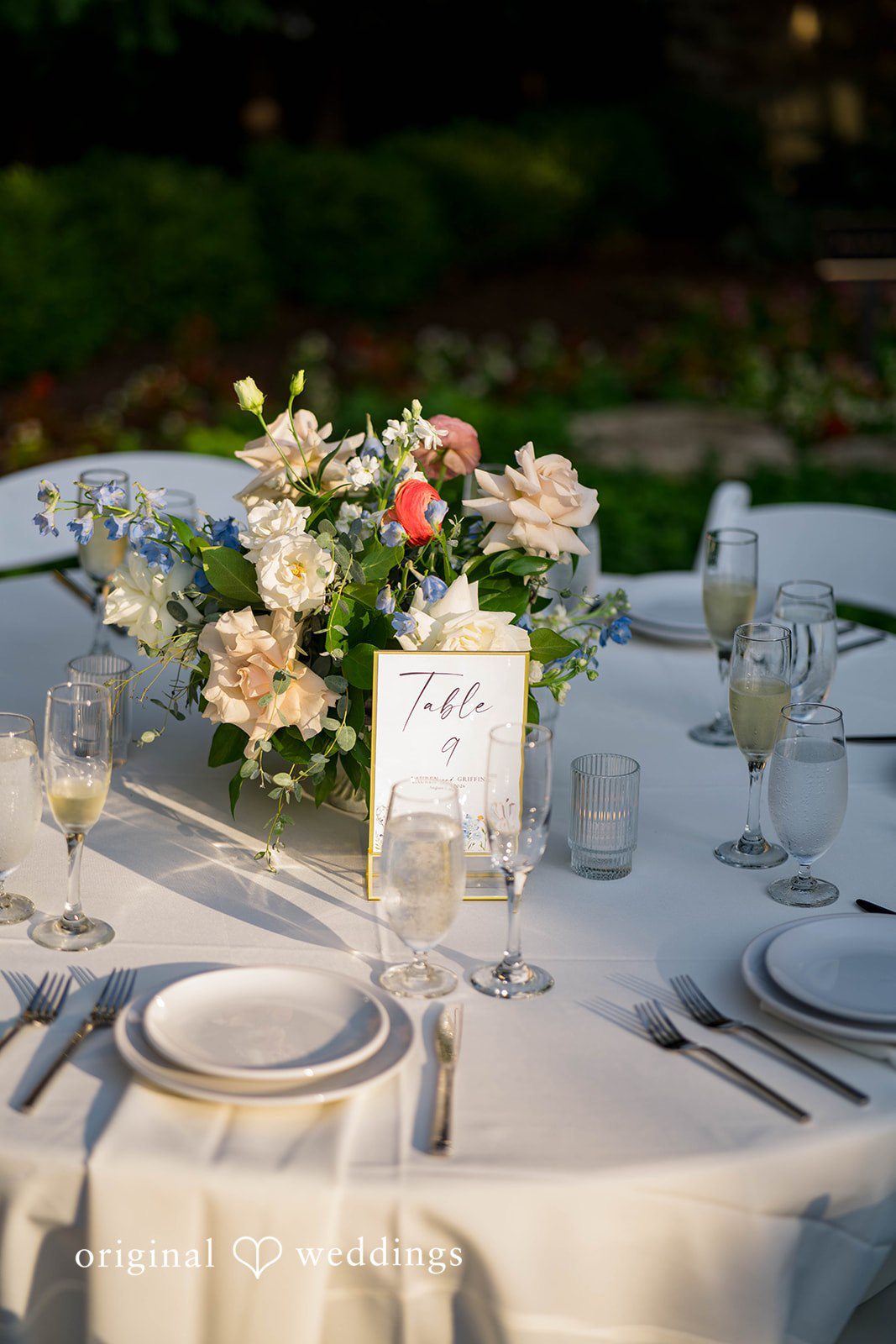 Griffin + Lauren Floral centerpiece on a reception table