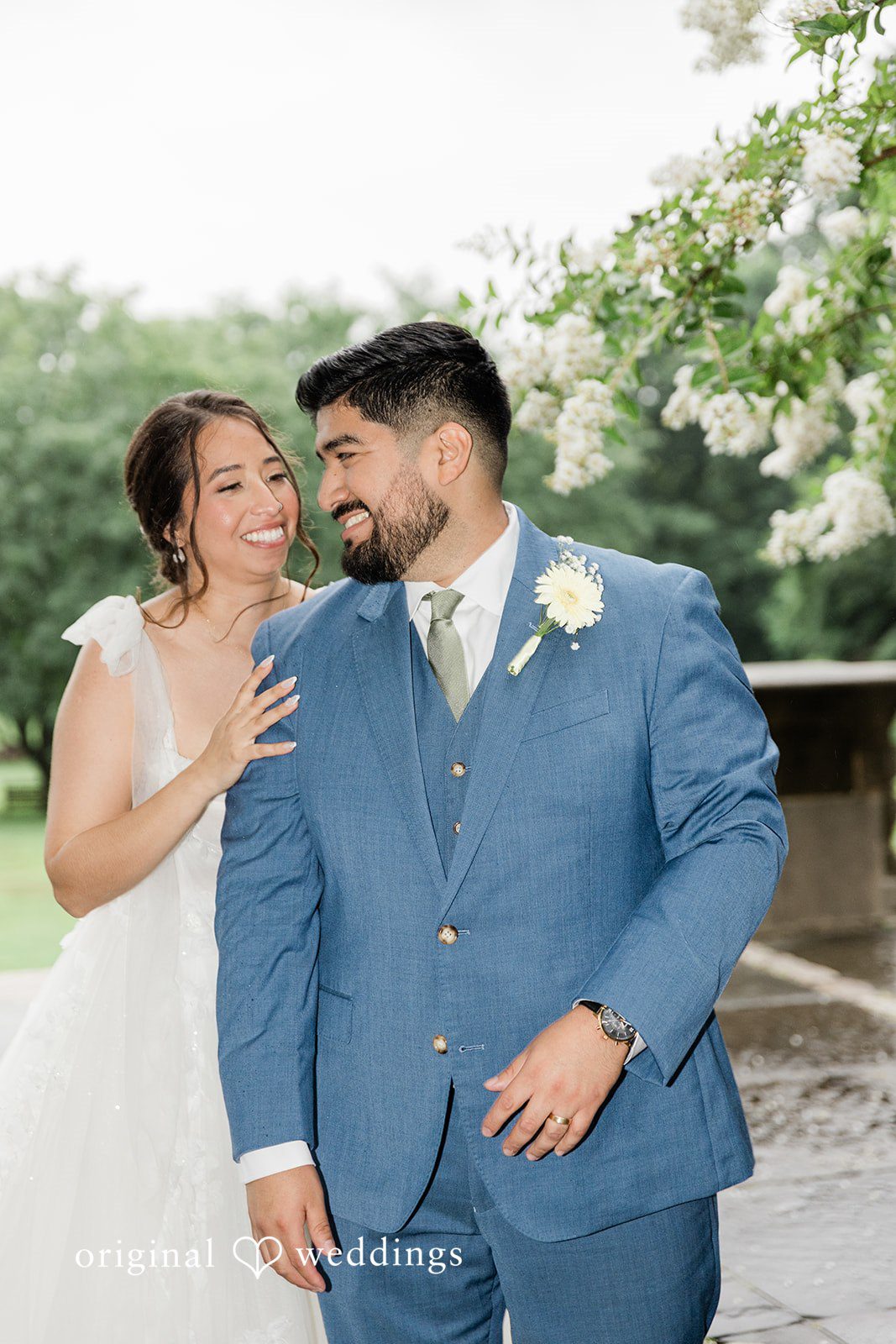 Couple smiling together