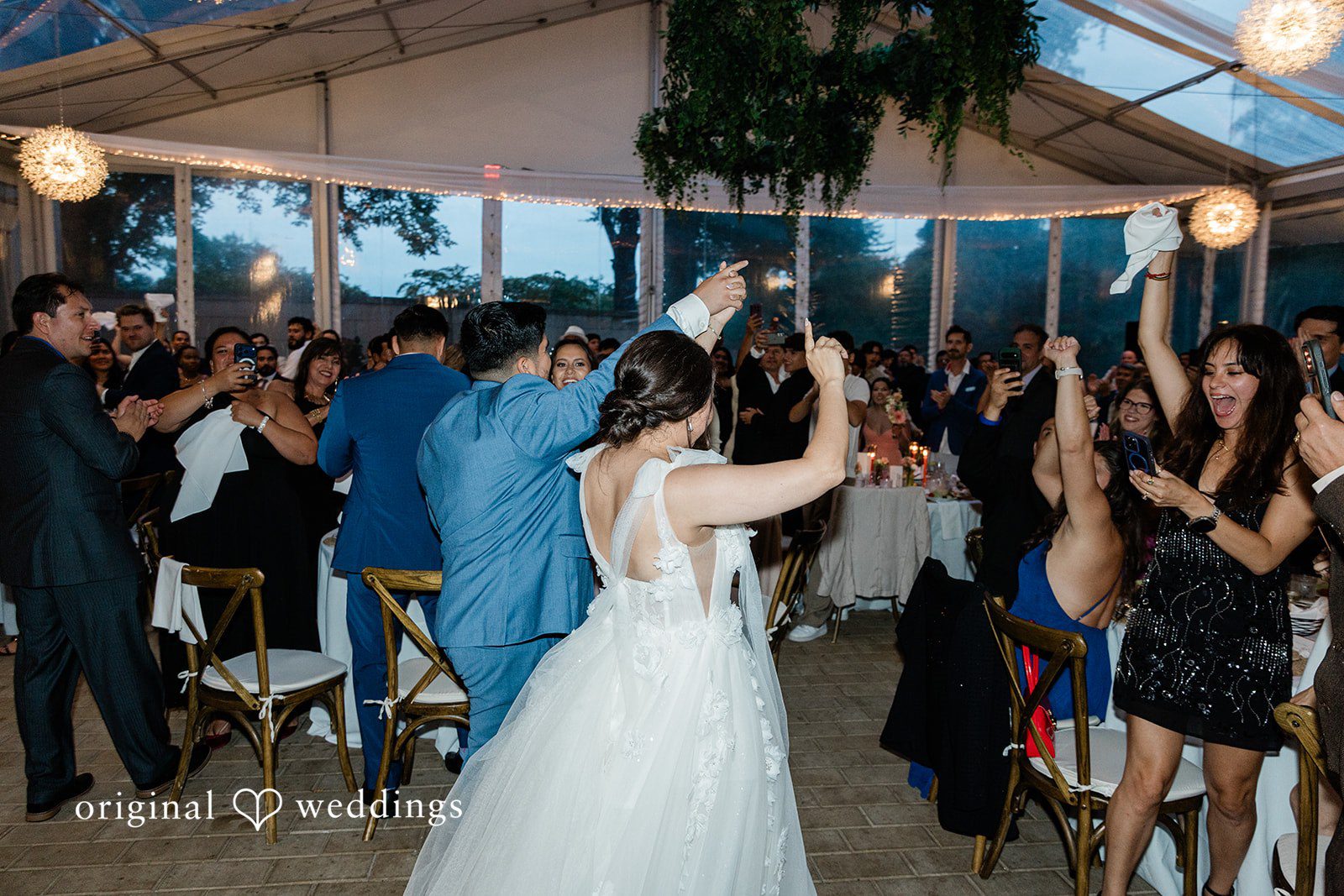 Guests dancing in Curtis Hall at Curtis Arboretum