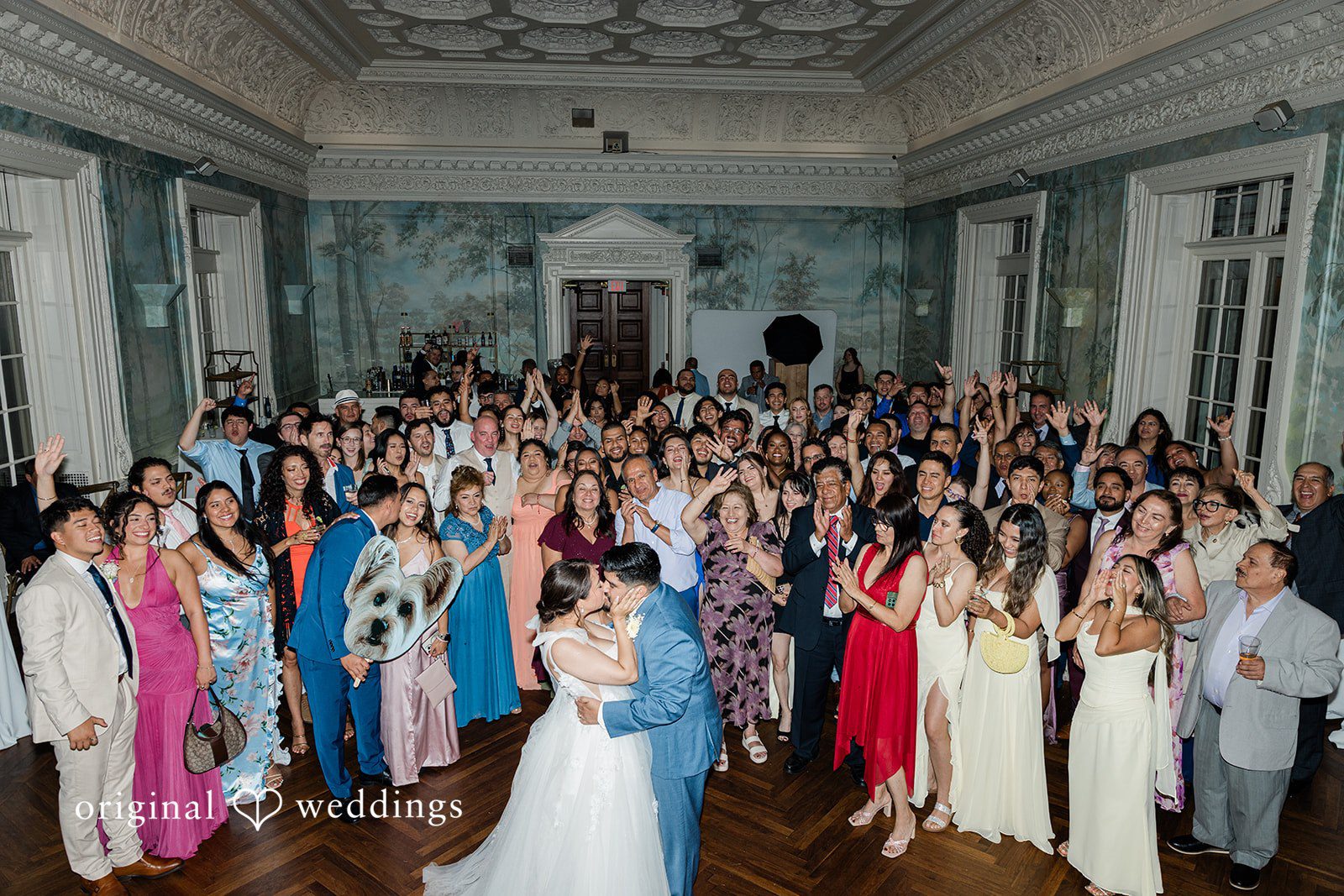 Large group photo inside Curtis Hall at Curtis Arboretum