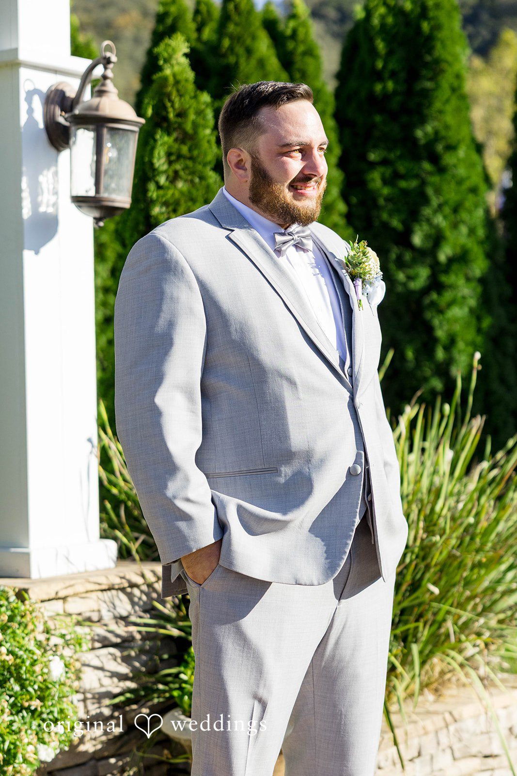 The groom anticipates the bride