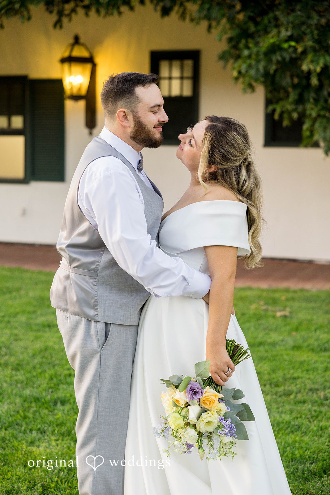 A romantic portrait of the couple