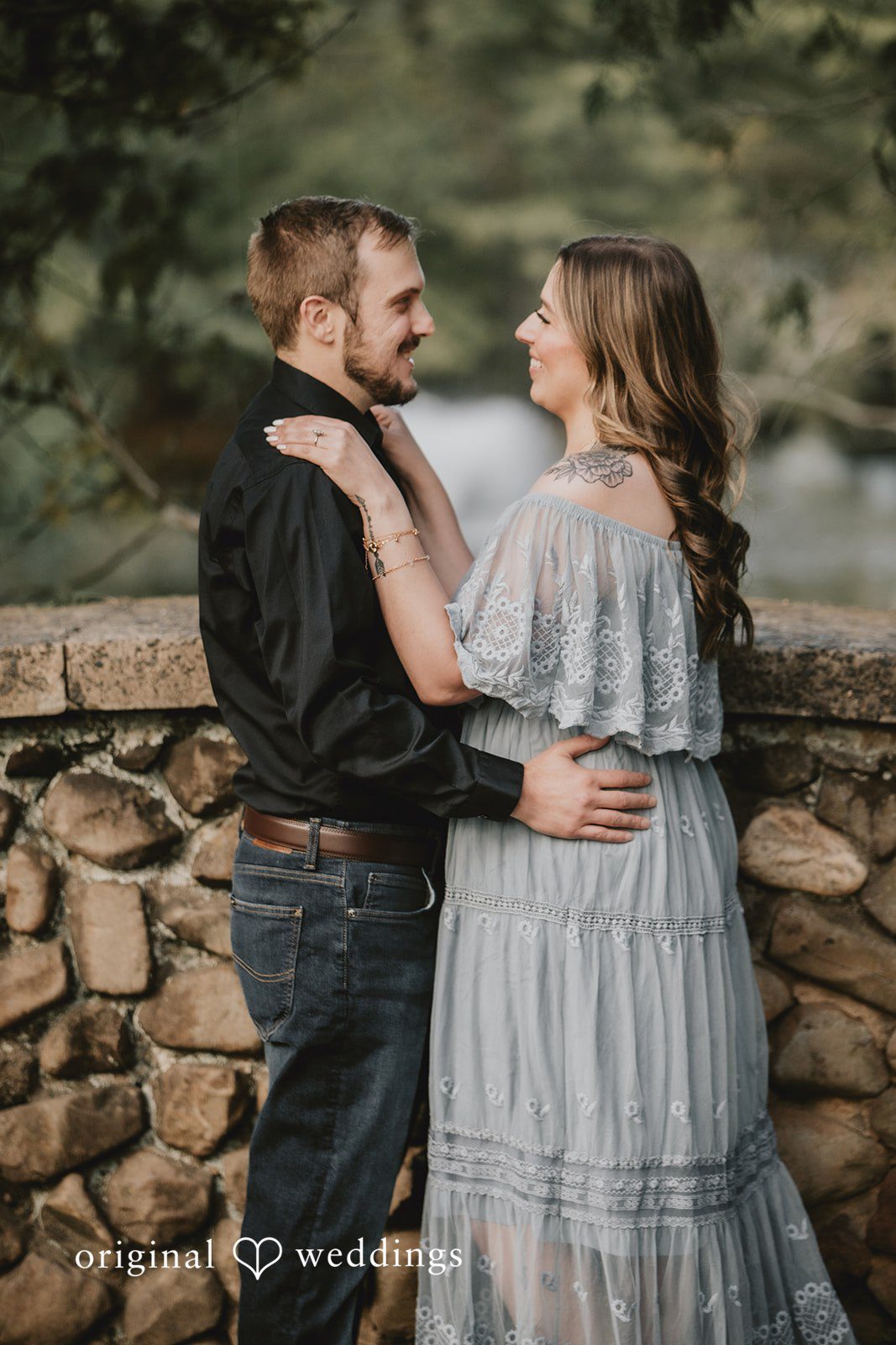 September 24, 2026 – Kaitlynn & Samuel – (ID-5685) Couple sharing a laugh by the stone wall
