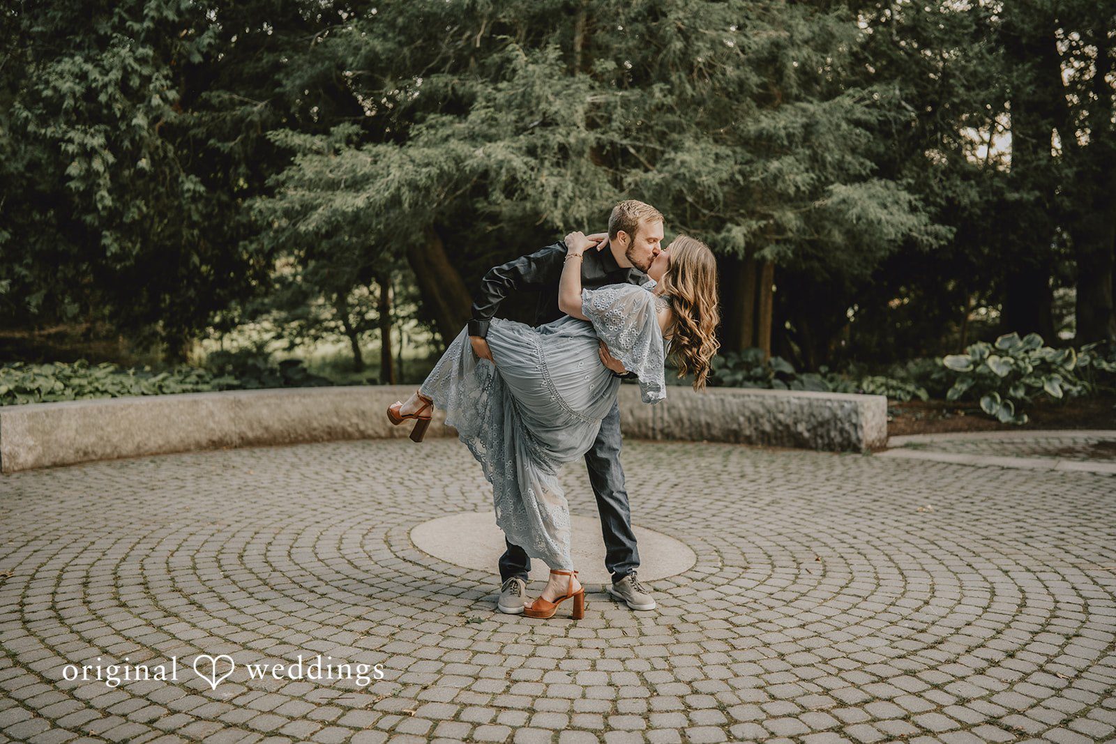 September 24, 2026 – Kaitlynn & Samuel – (ID-5685) Couple dancing on the stone circle, Engagement Photography Services by Original Weddings at Elizabeth Park