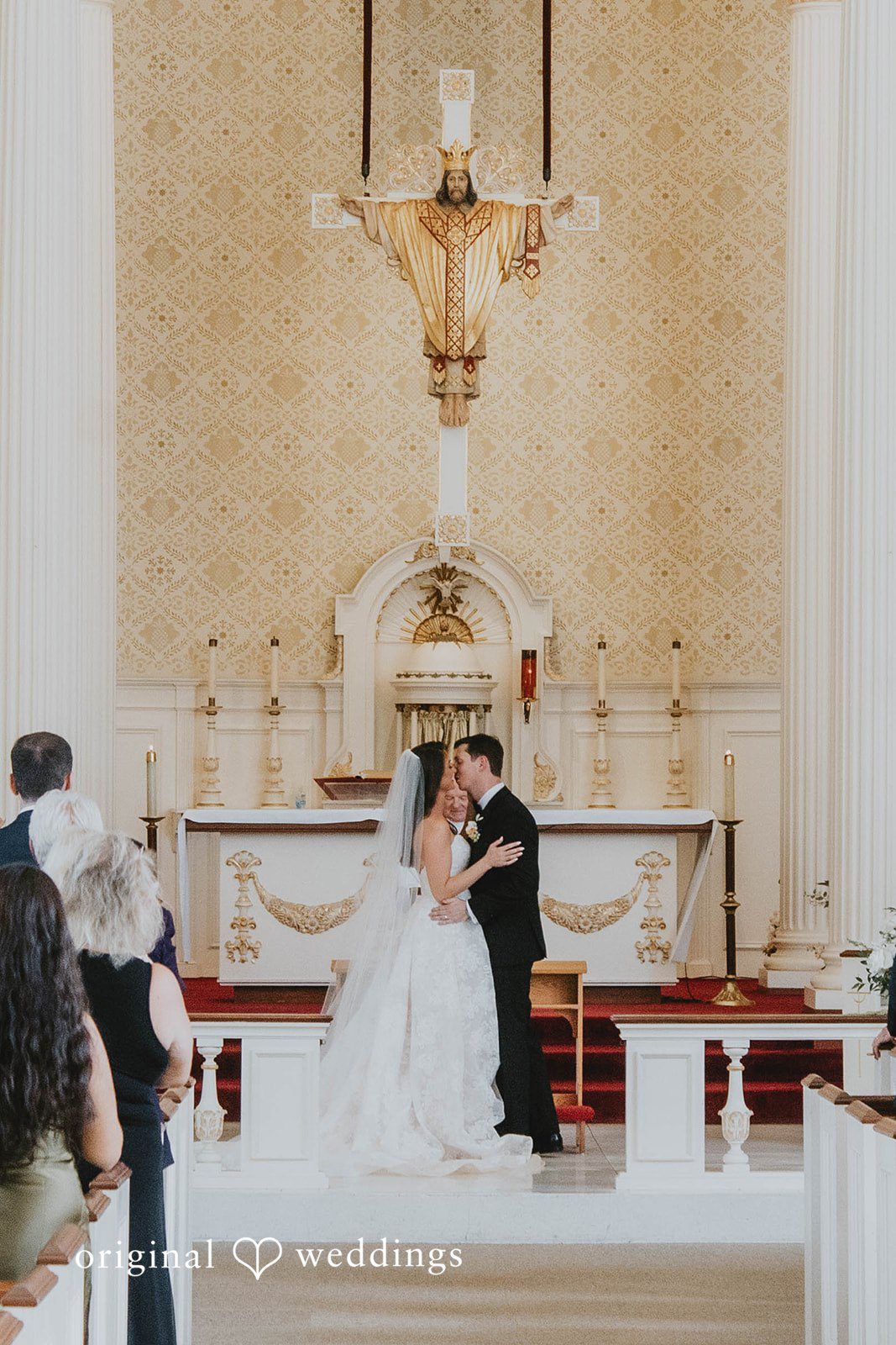 Alexa + Frank Catholic wedding ceremony at the church altar