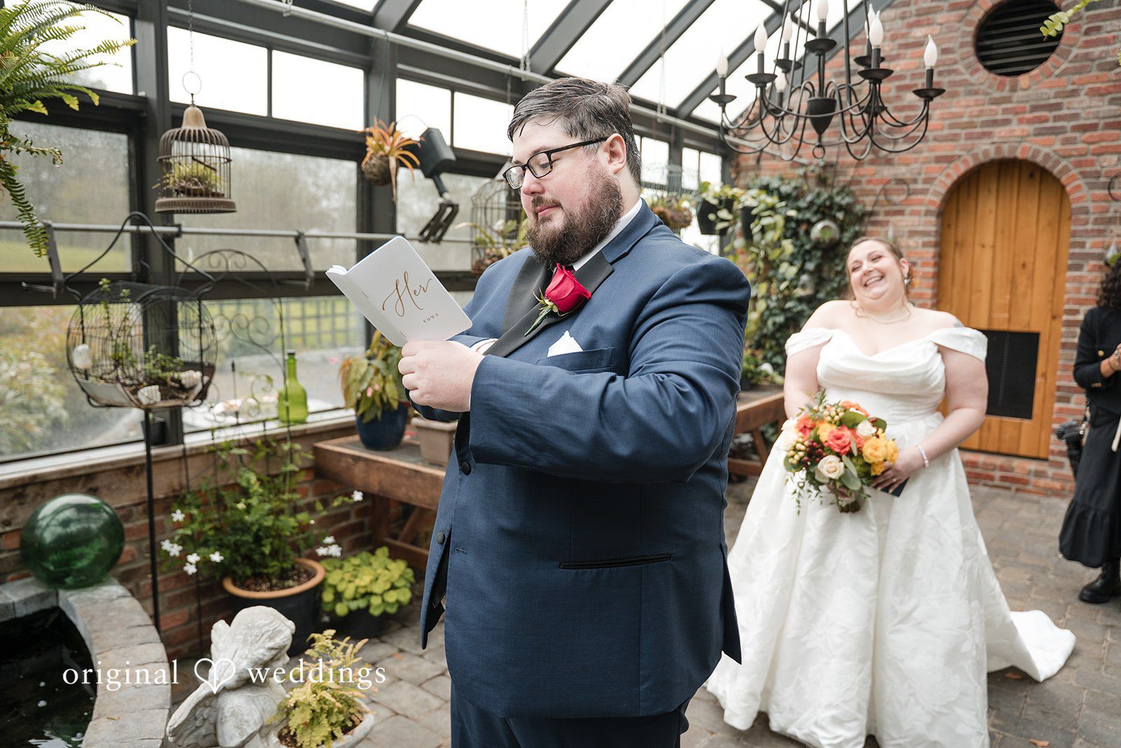 Andrew reading his vows