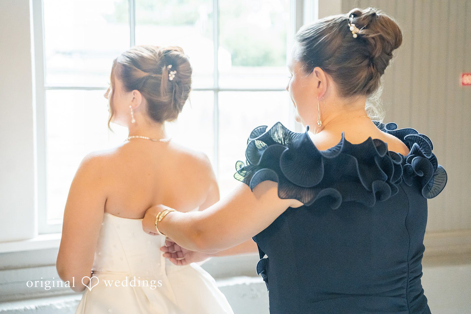 Alexis + Alex Alexis getting ready for the wedding at Fireman's Park Pavilion