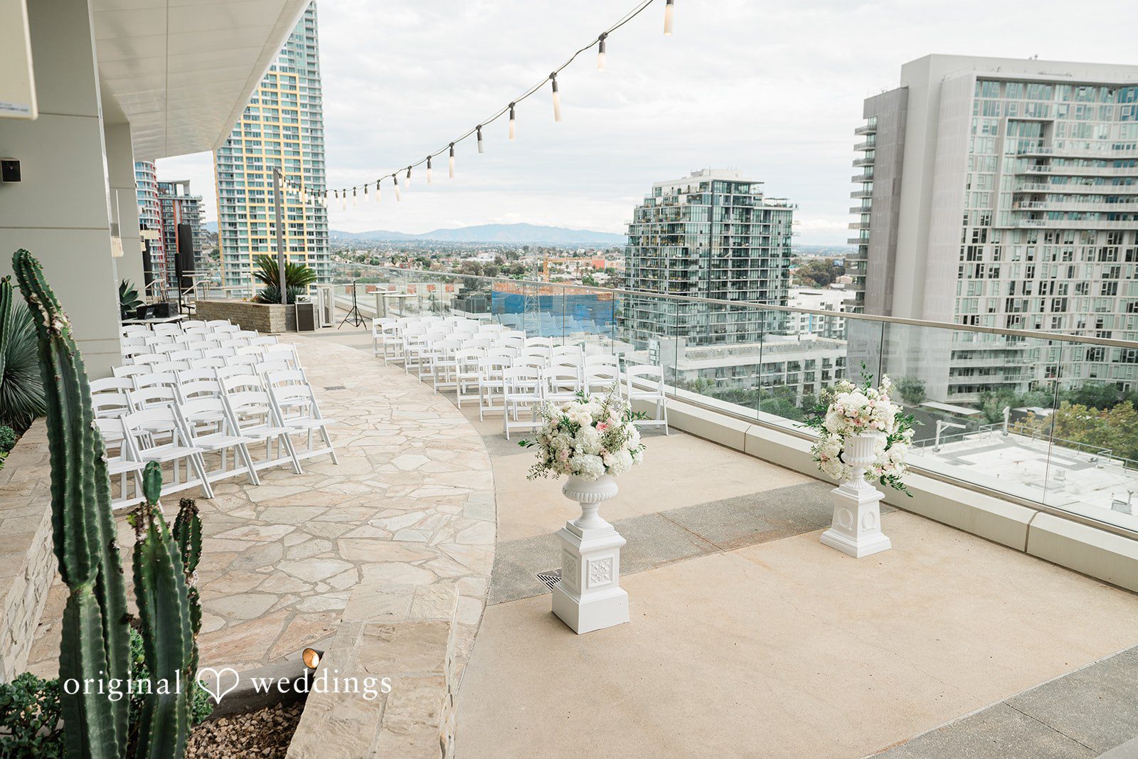 Rooftop ceremony space with city views at Fleurette