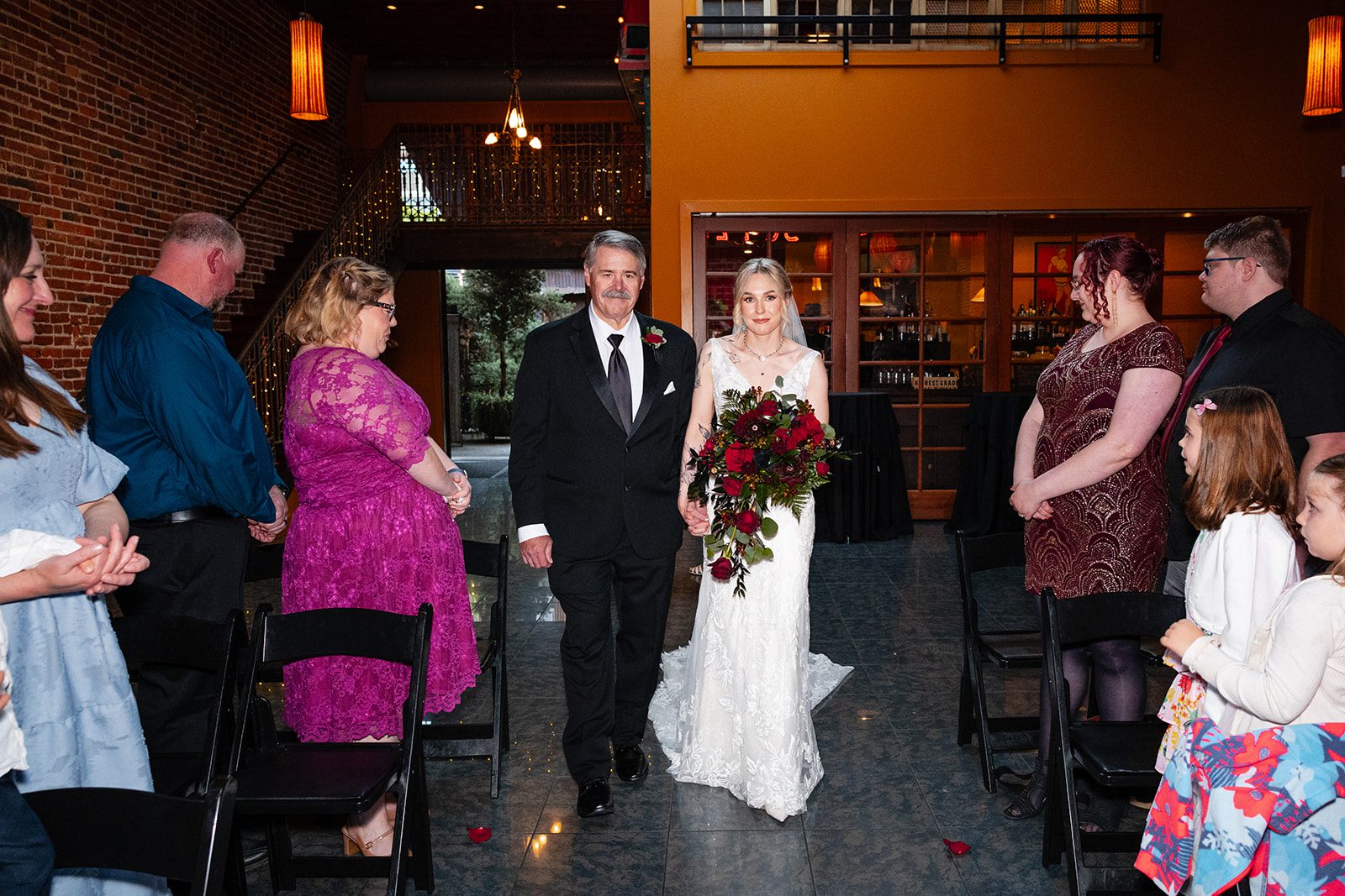 Couple greeting guests after the ceremony Couple greeting guests after the ceremony