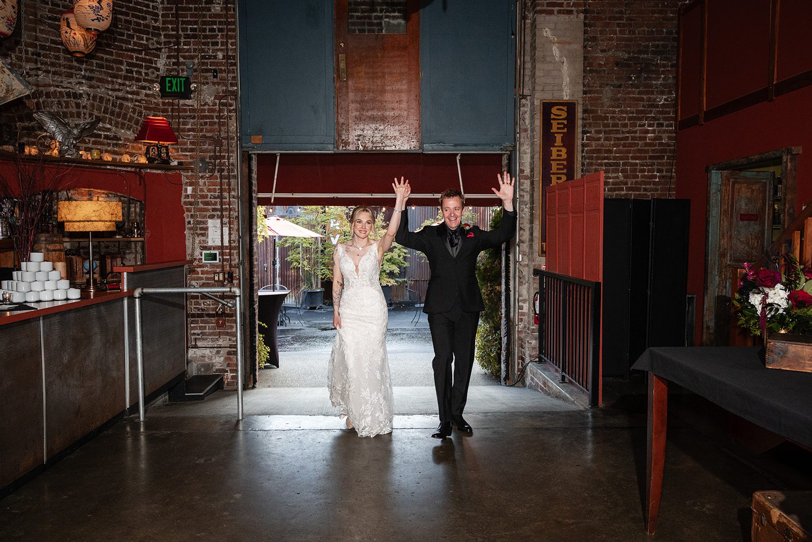 Grand entrance into the reception Grand entrance into the reception