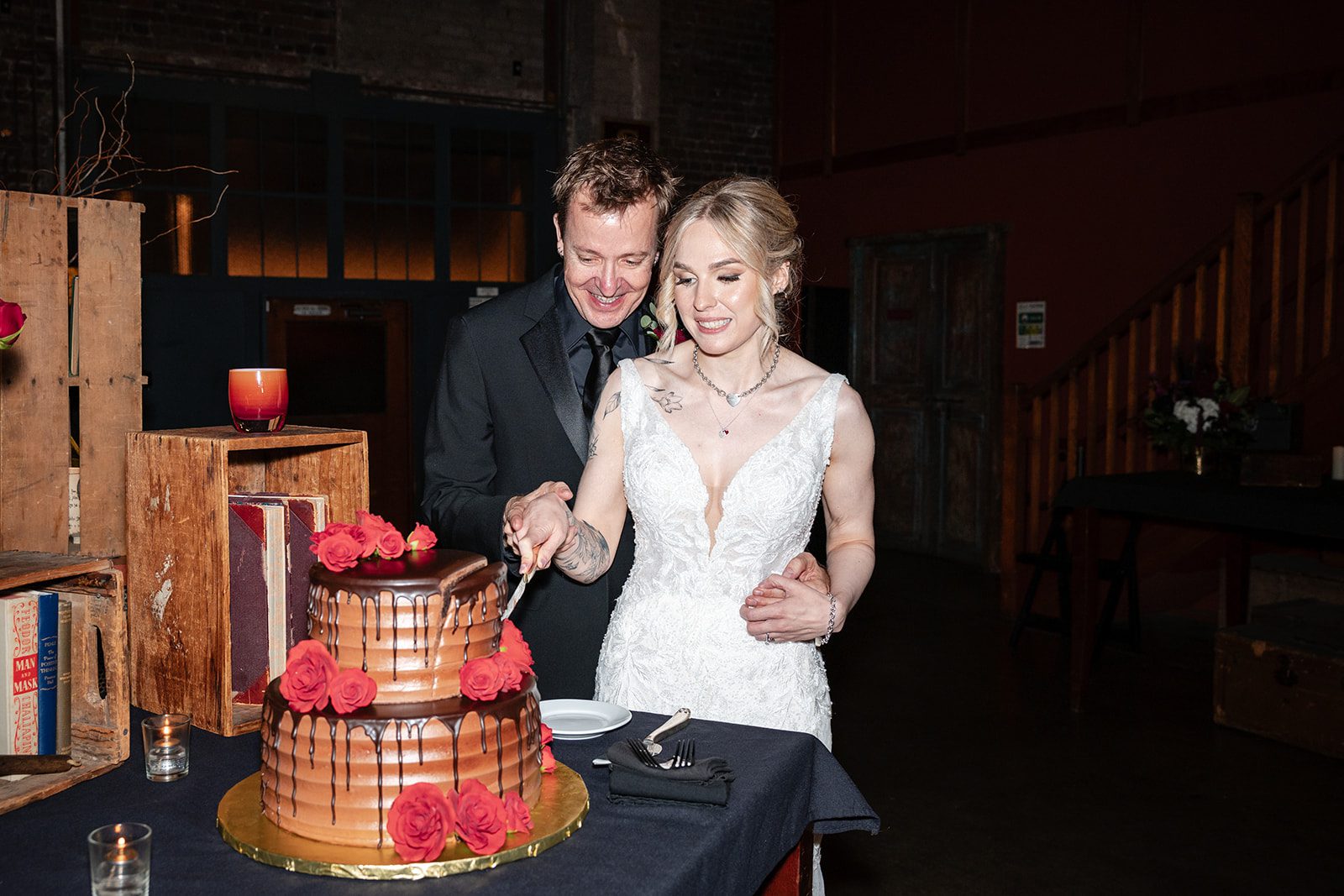 Couple with their cake Couple with their cake