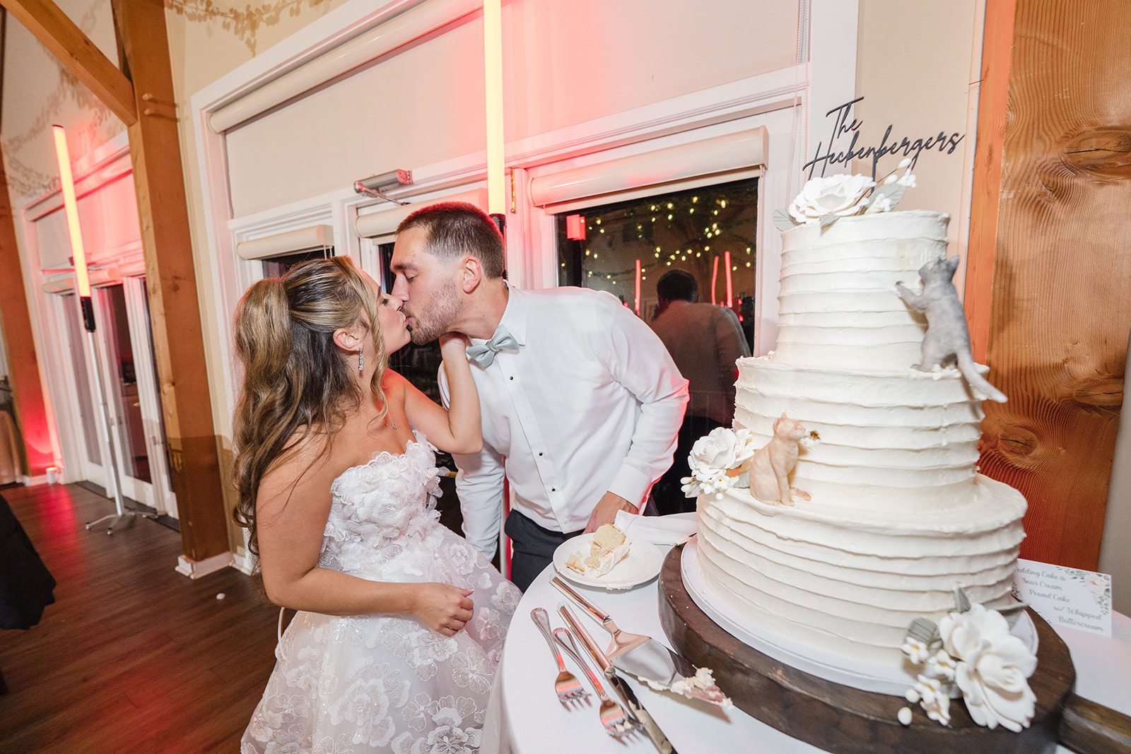 Couple sharing a bite of cake