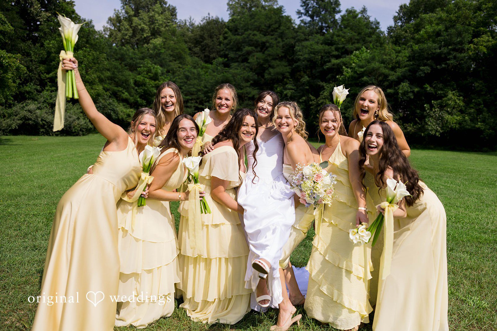 Ethan + Kelcy Bridesmaids laughing with the bride