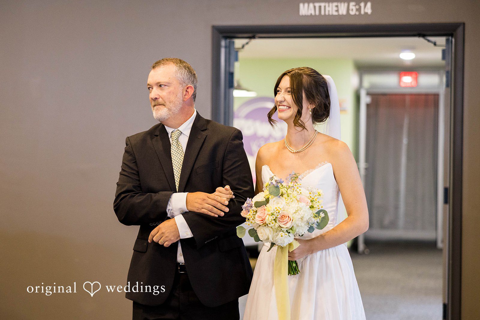 Ethan + Kelcy Bride and her father about to walk down the aisle
