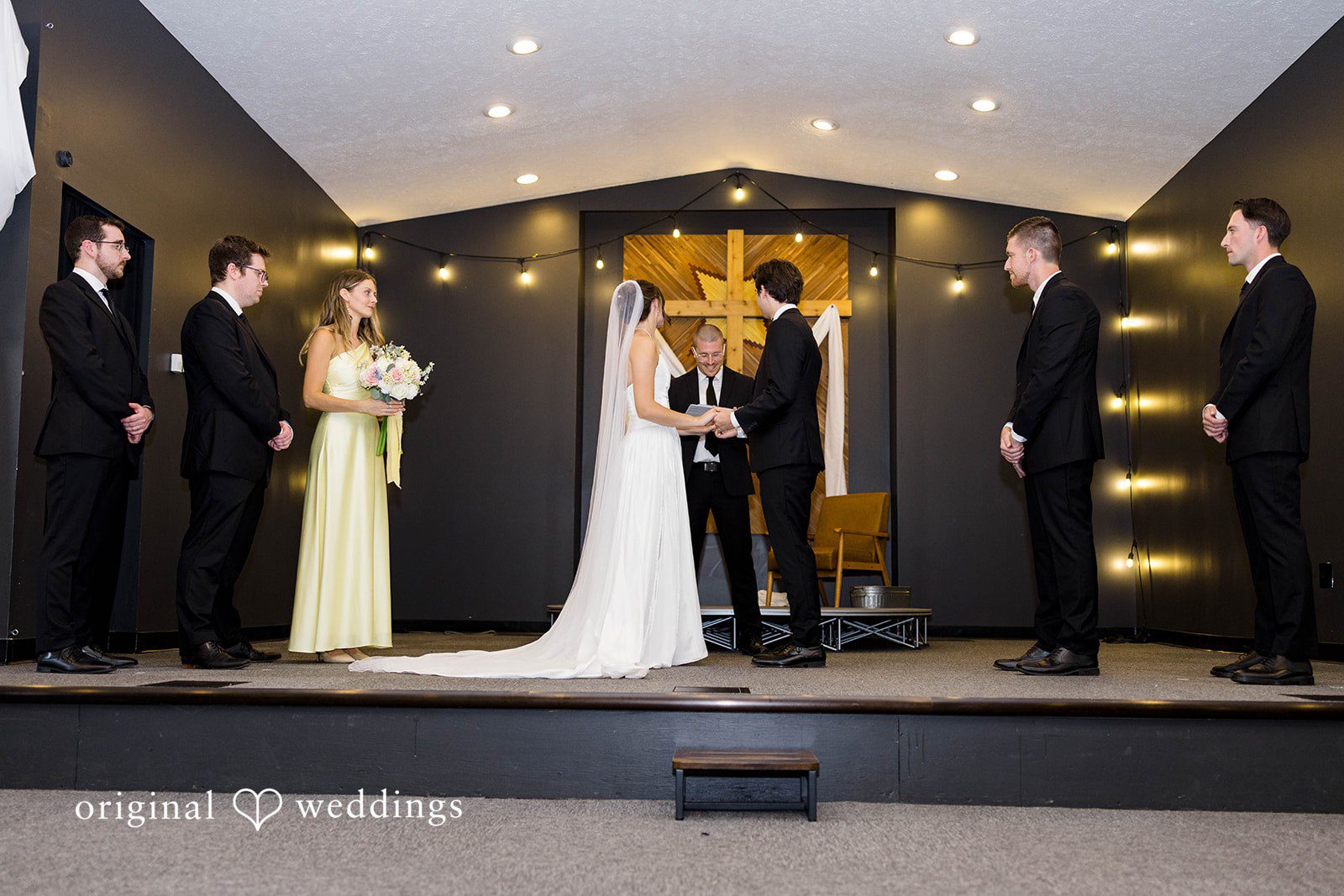 Ethan + Kelcy Wide view of the ceremony inside the church at Grace Church Barberton