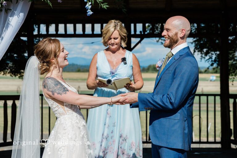 Megan and Kevin’s wedding portrait at Hidden Meadows captured by Seattle wedding photographers.
