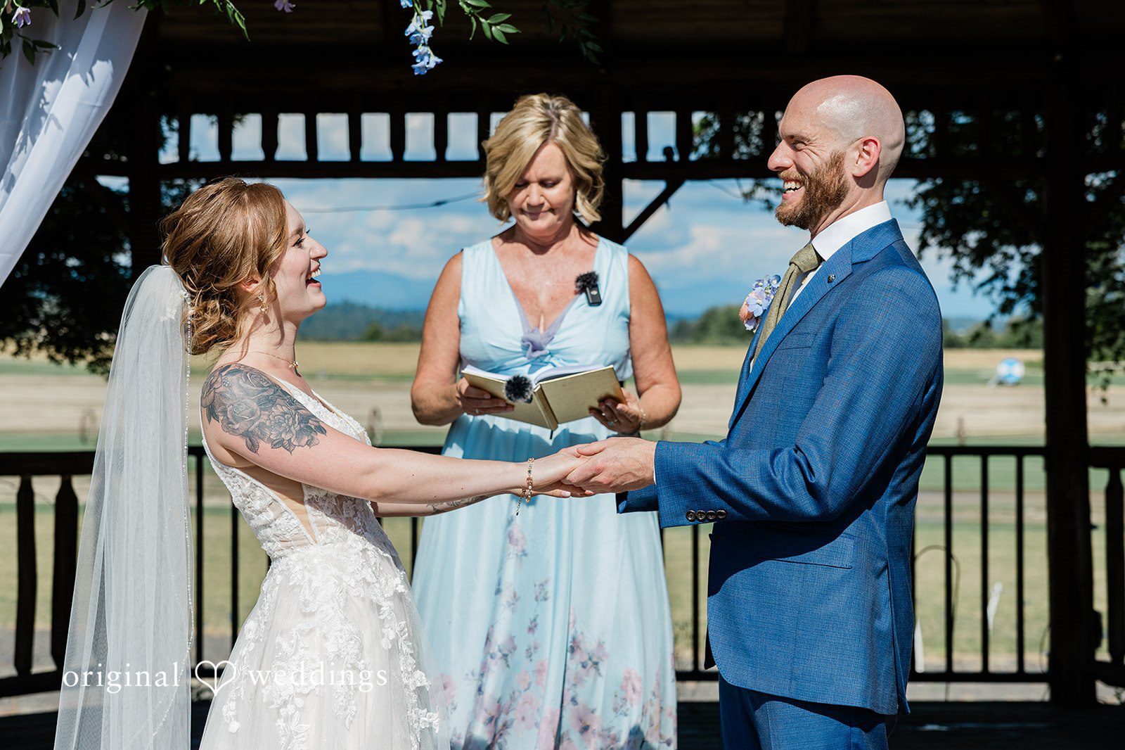 Megan and Kevin’s wedding portrait at Hidden Meadows captured by Seattle wedding photographers.
