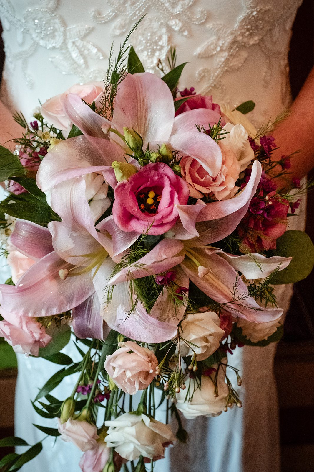 Bride's pink and white bouquet Bride's pink and white bouquet