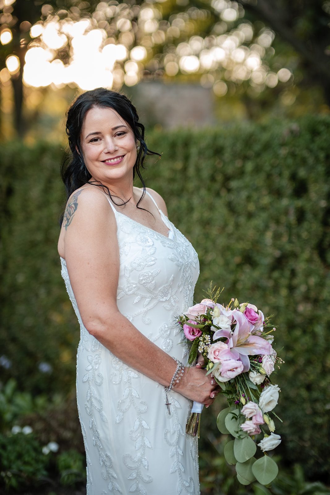 Bride smiling in her gown Bride smiling in her gown