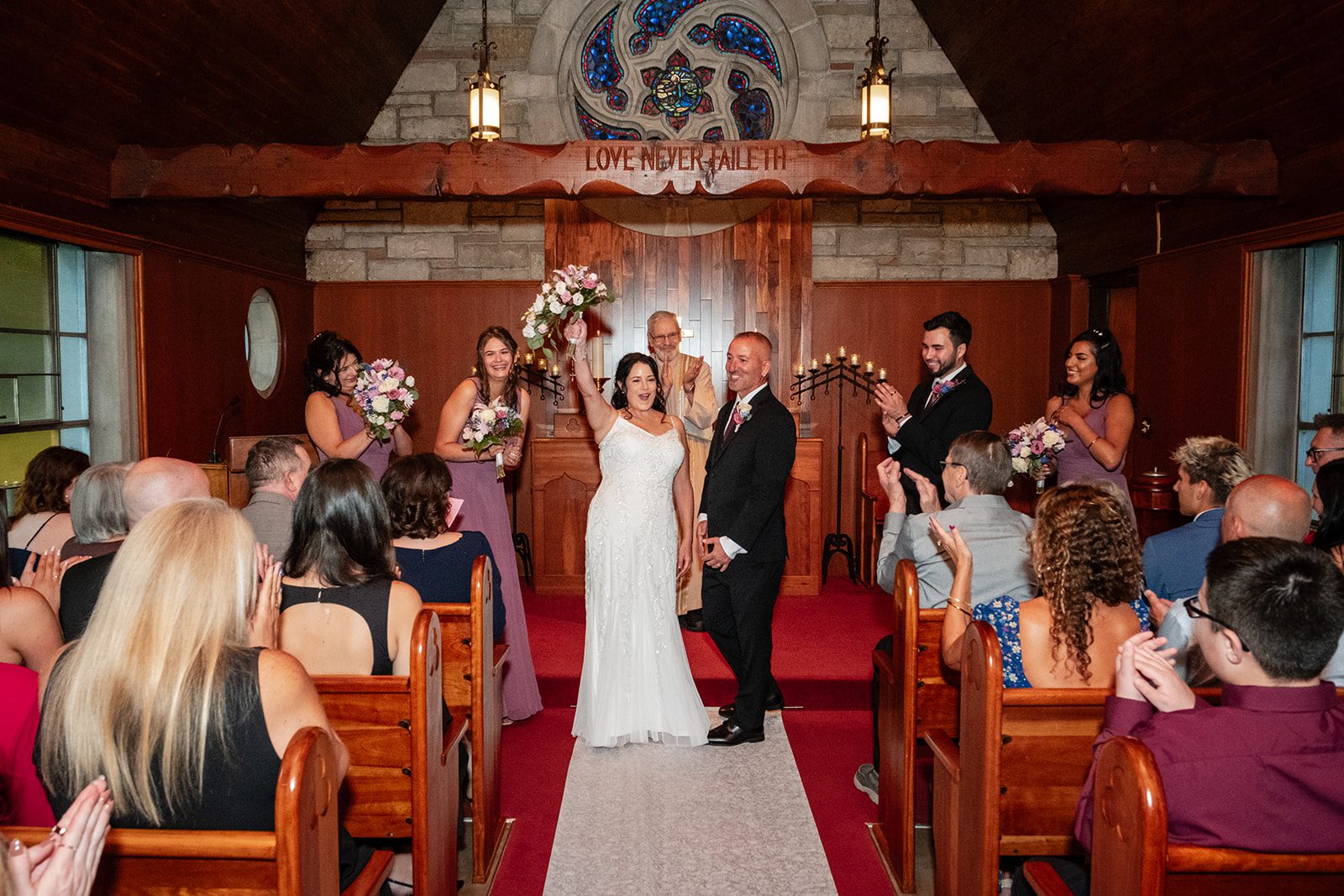 Guests watching the chapel ceremony Guests watching the chapel ceremony