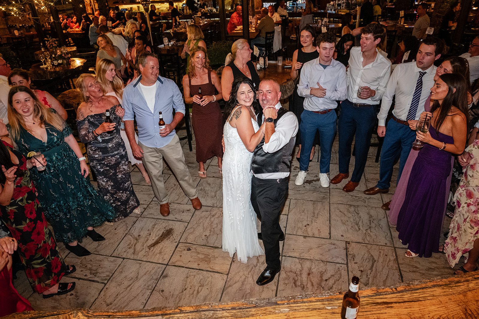Packed dance floor at the reception, captured by Chicago wedding photographers Packed dance floor at the reception, captured by Chicago wedding photographers