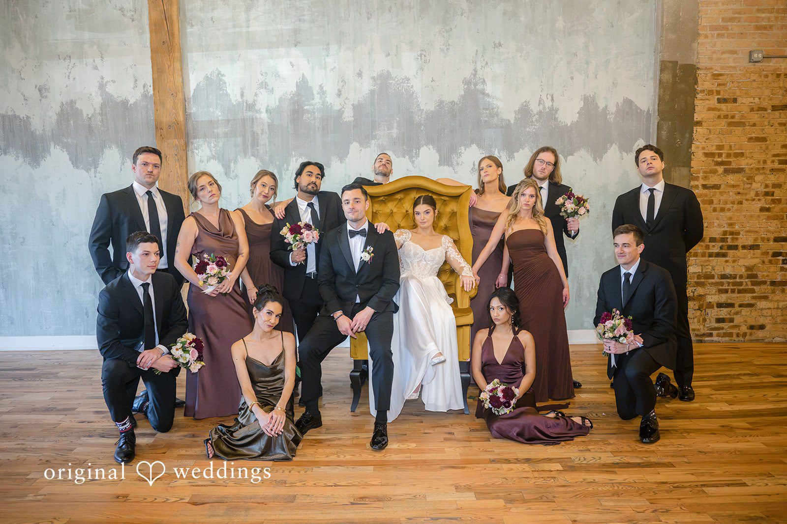 Michael + Haley Wedding party gathered together