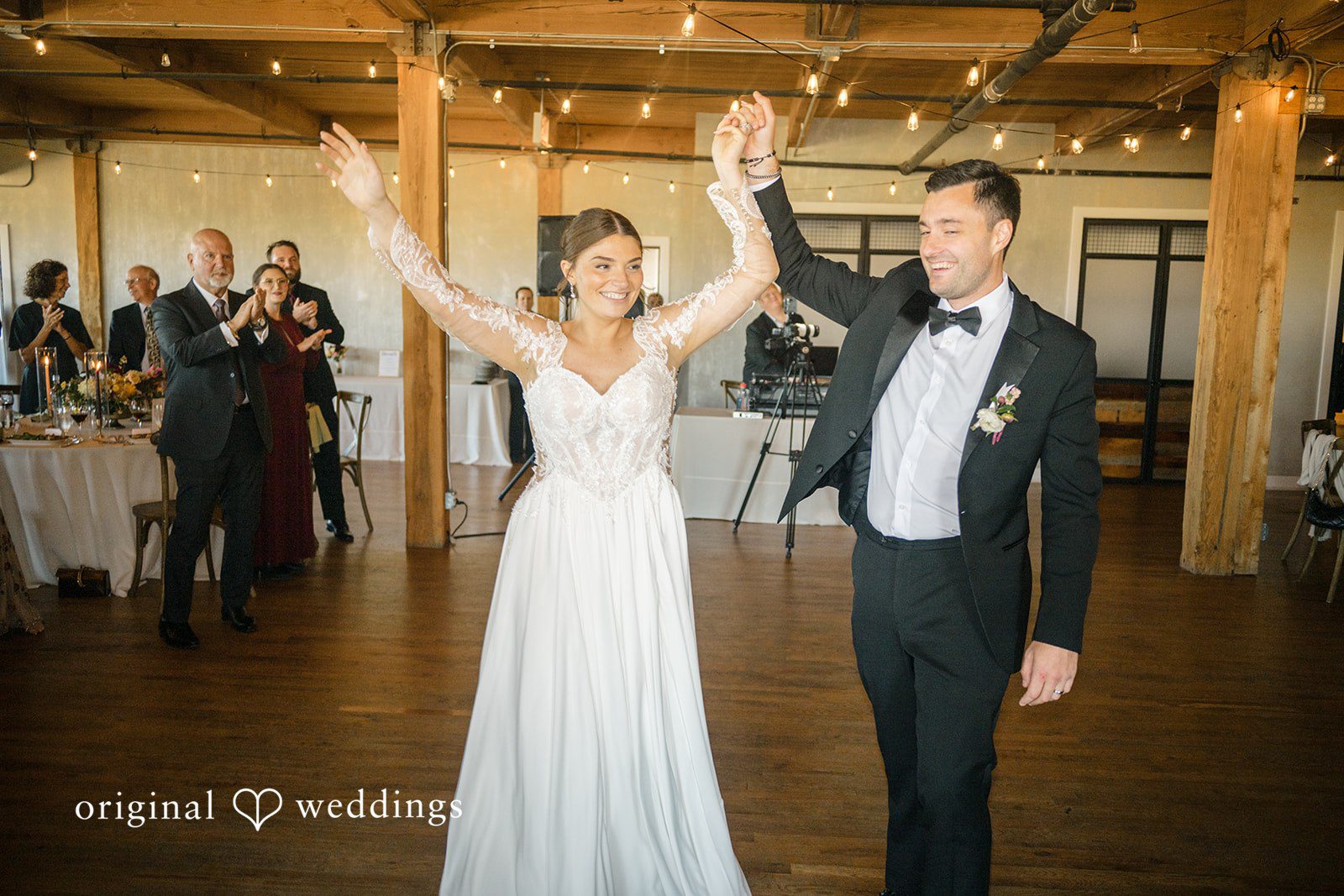 Michael + Haley Couple celebrating their grand entrance