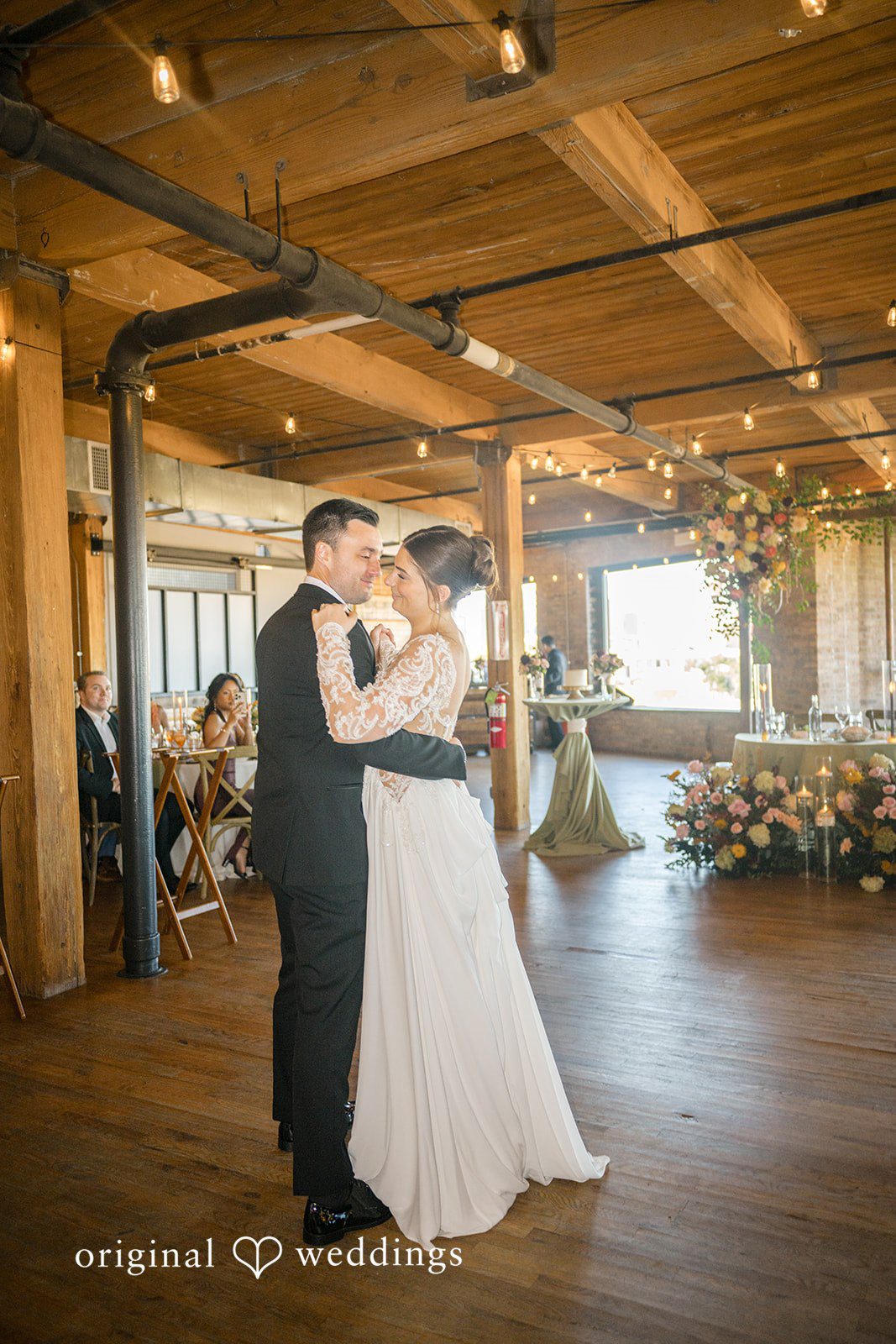 Michael + Haley Couple sharing a moment in the loft