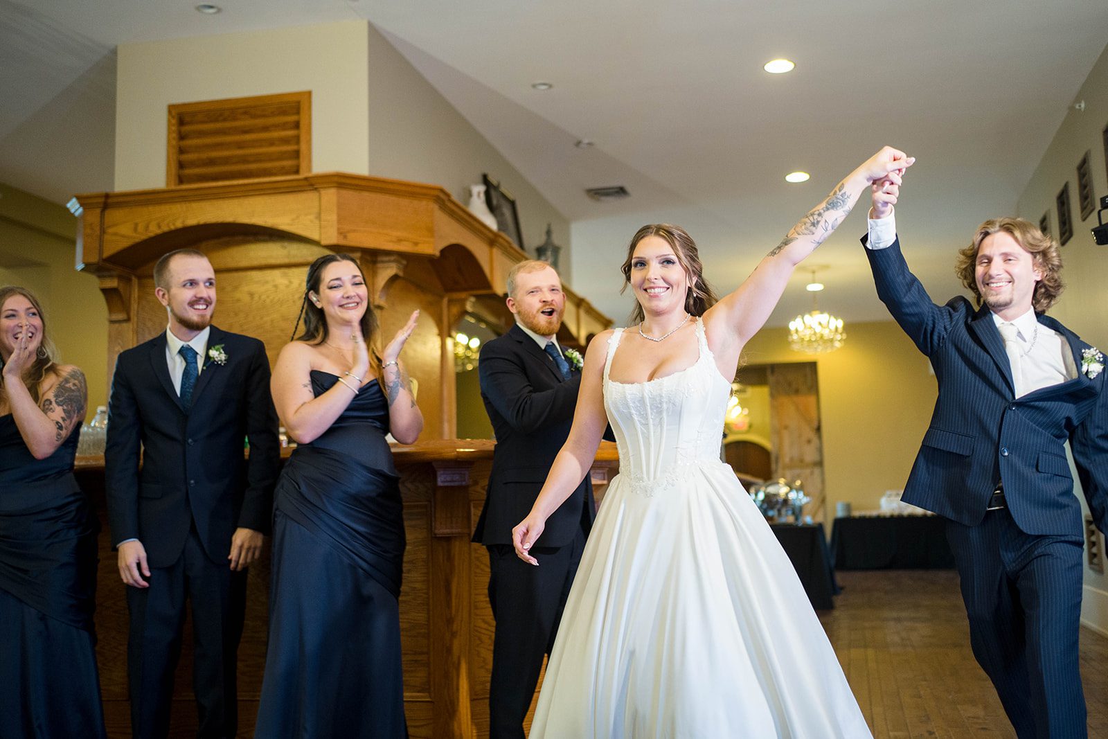 linwood-estate-timeless-baltimore-autumn-dylan-047-07 Newlyweds making their grand entrance