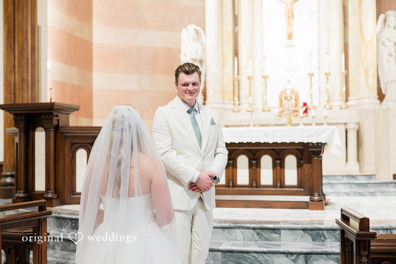 Claire + Alex Moment before the wedding ceremony
