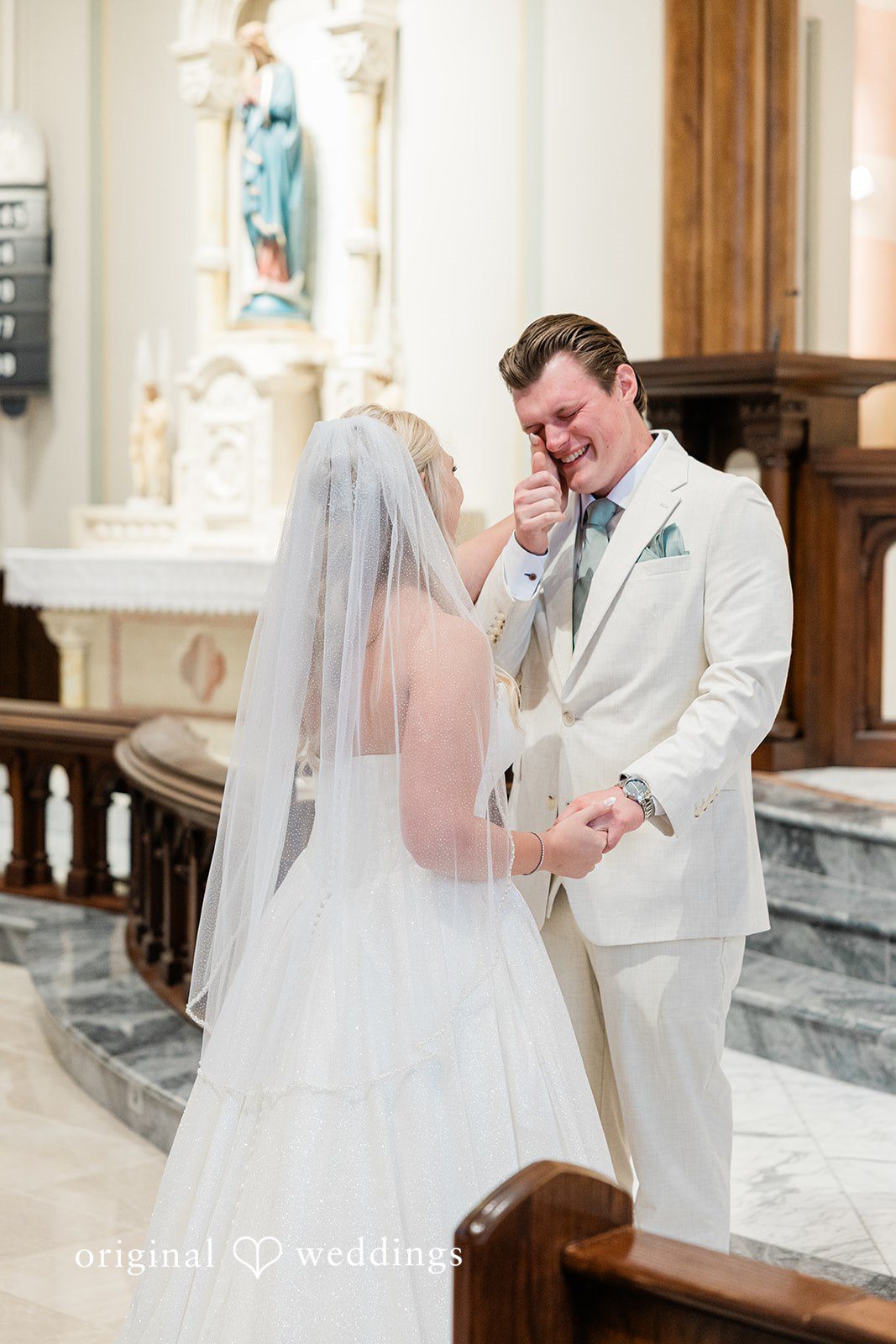 Claire + Alex The groom shows deep emotions
