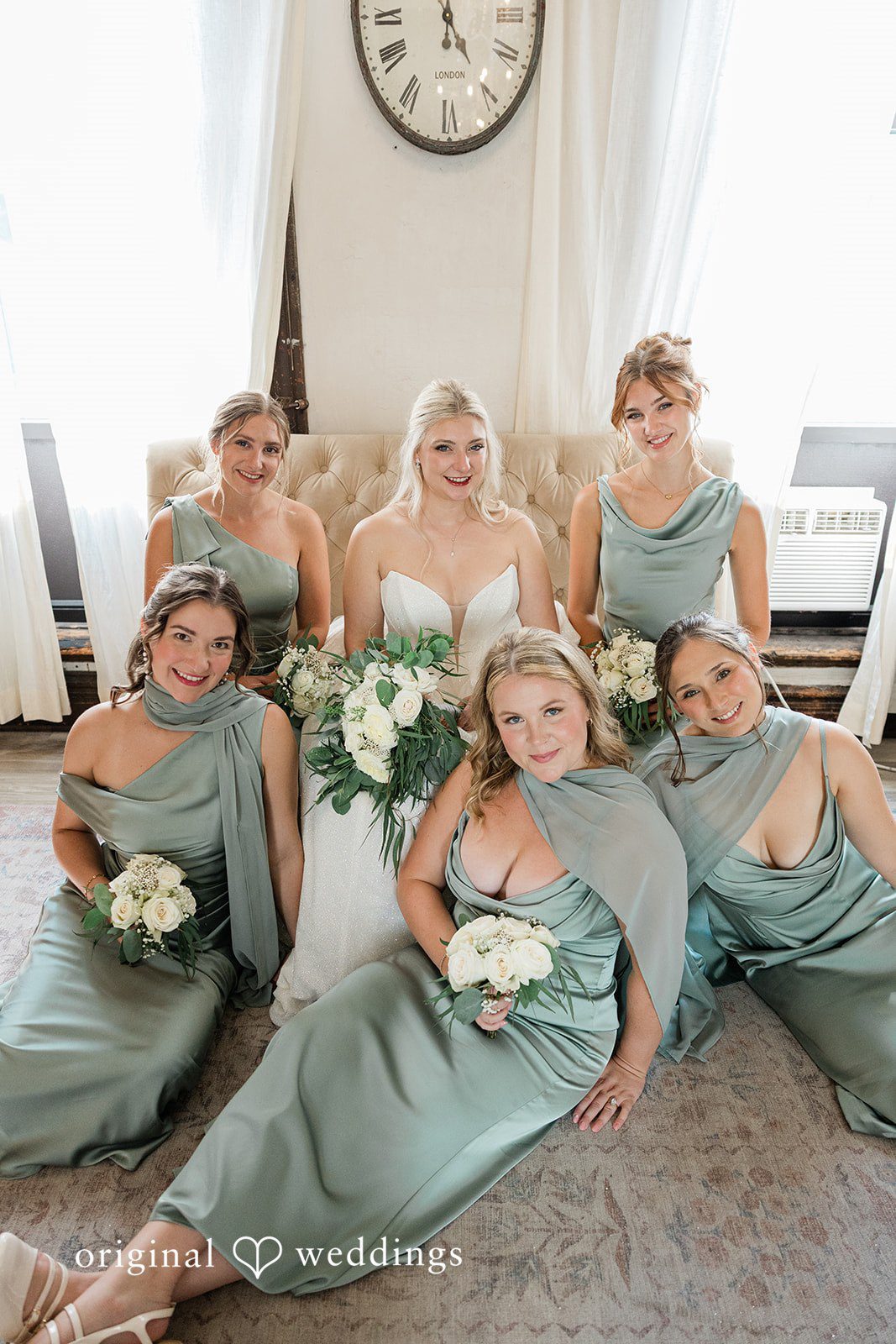Claire + Alex Our Minneapolis wedding photographers captured a stunning portrait of the bride and her bridesmaids