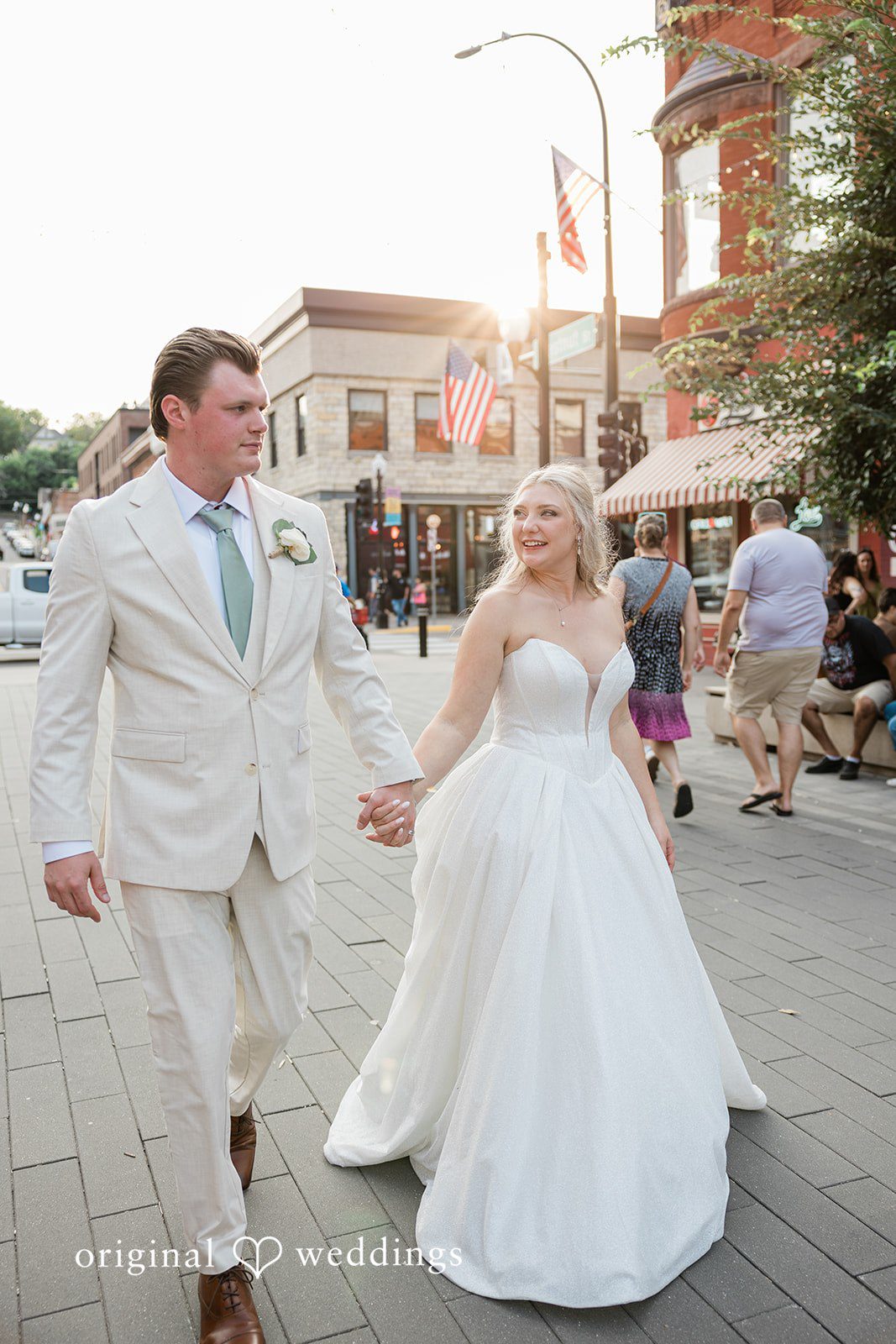Claire + Alex The couple takes a walk