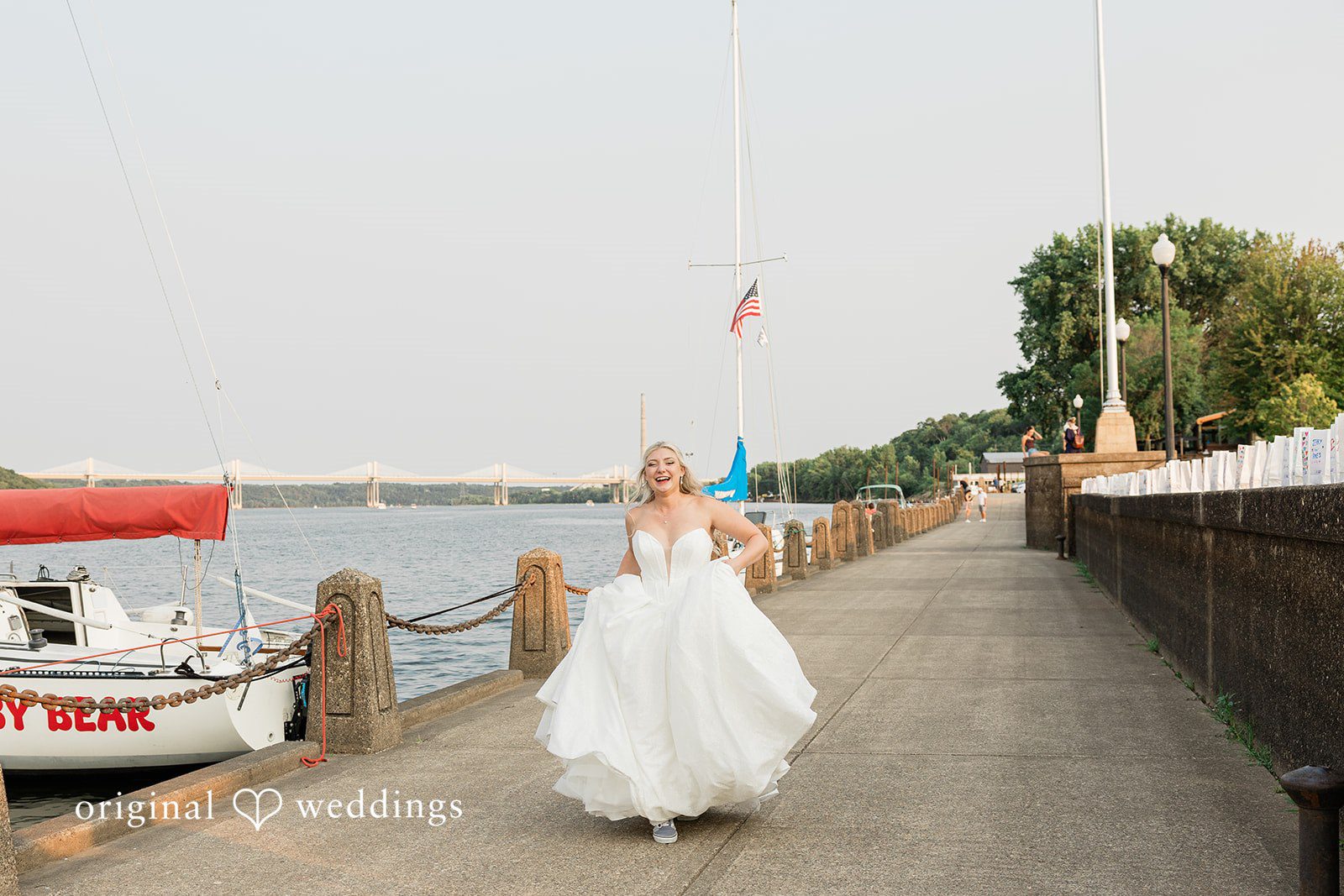 Claire + Alex The bride runs to the groom