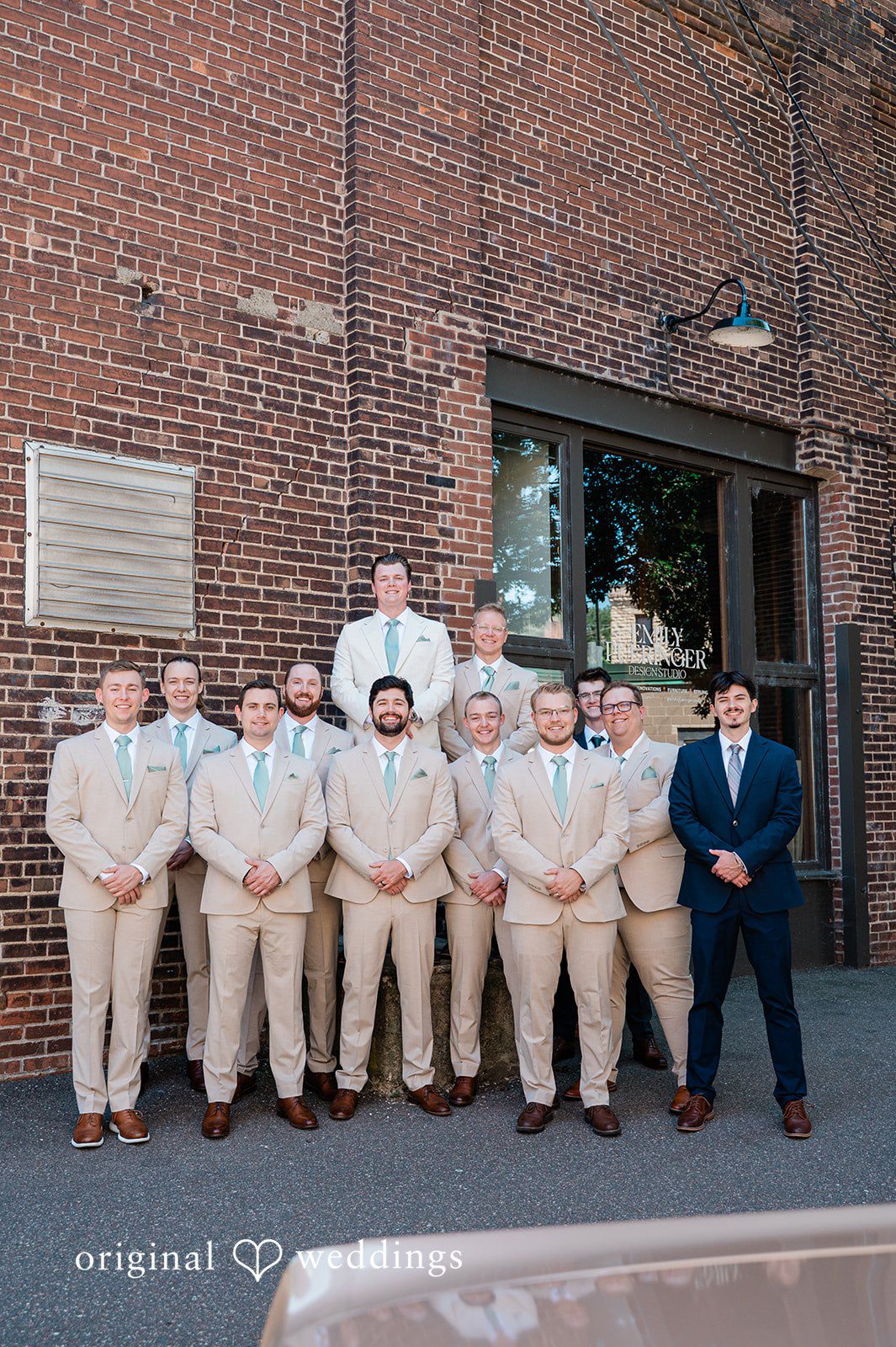 Claire + Alex A stunning portrait of the groomsmen and the groom