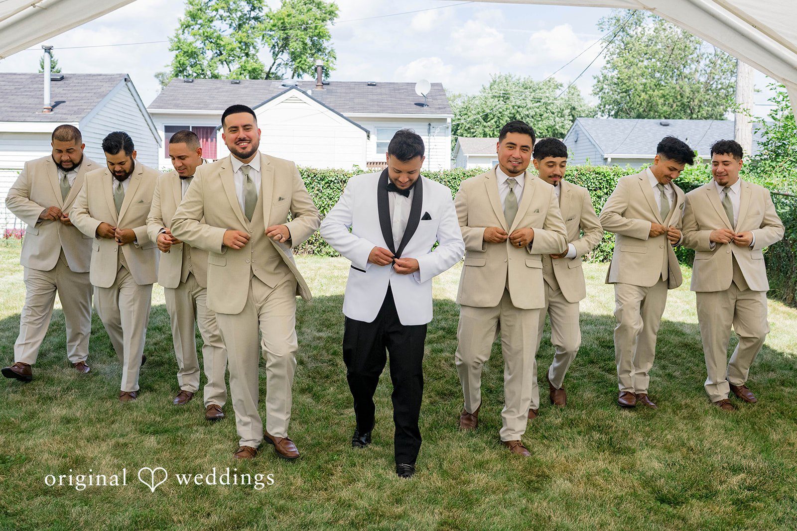 September 12, 2026 – Sierra & Arturo – (ID-4123) Groom and groomsmen posing outdoors