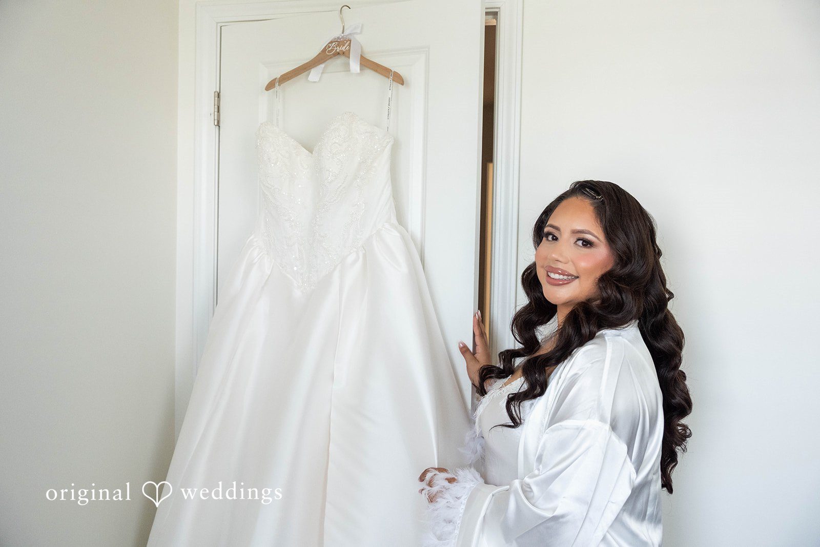 September 12, 2026 – Sierra & Arturo – (ID-4123) Bride standing beside her wedding gown