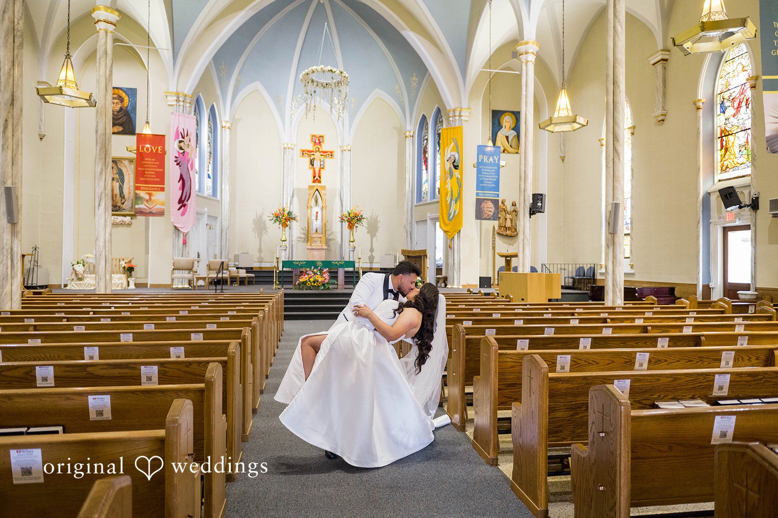September 12, 2026 – Sierra & Arturo – (ID-4123) Bride at the ornate church altar during the ceremony