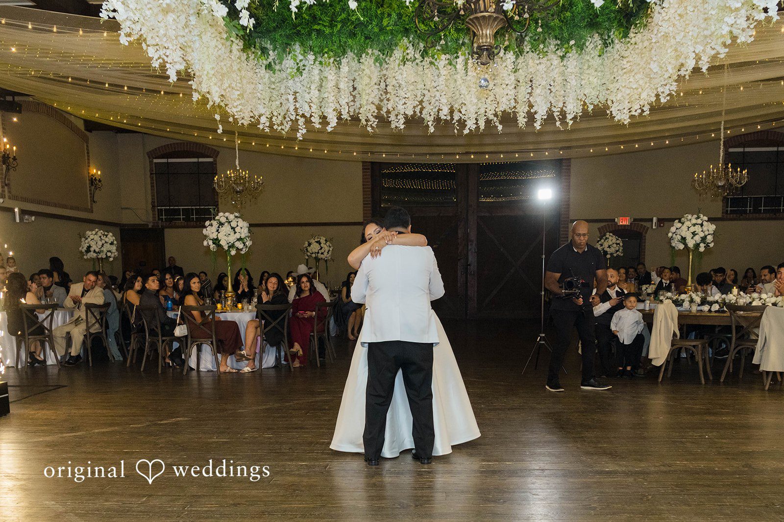 September 12, 2026 – Sierra & Arturo – (ID-4123) Wide view of the dance floor, captured by Chicago wedding photographers from Original Weddings at Rancho Los Guzman