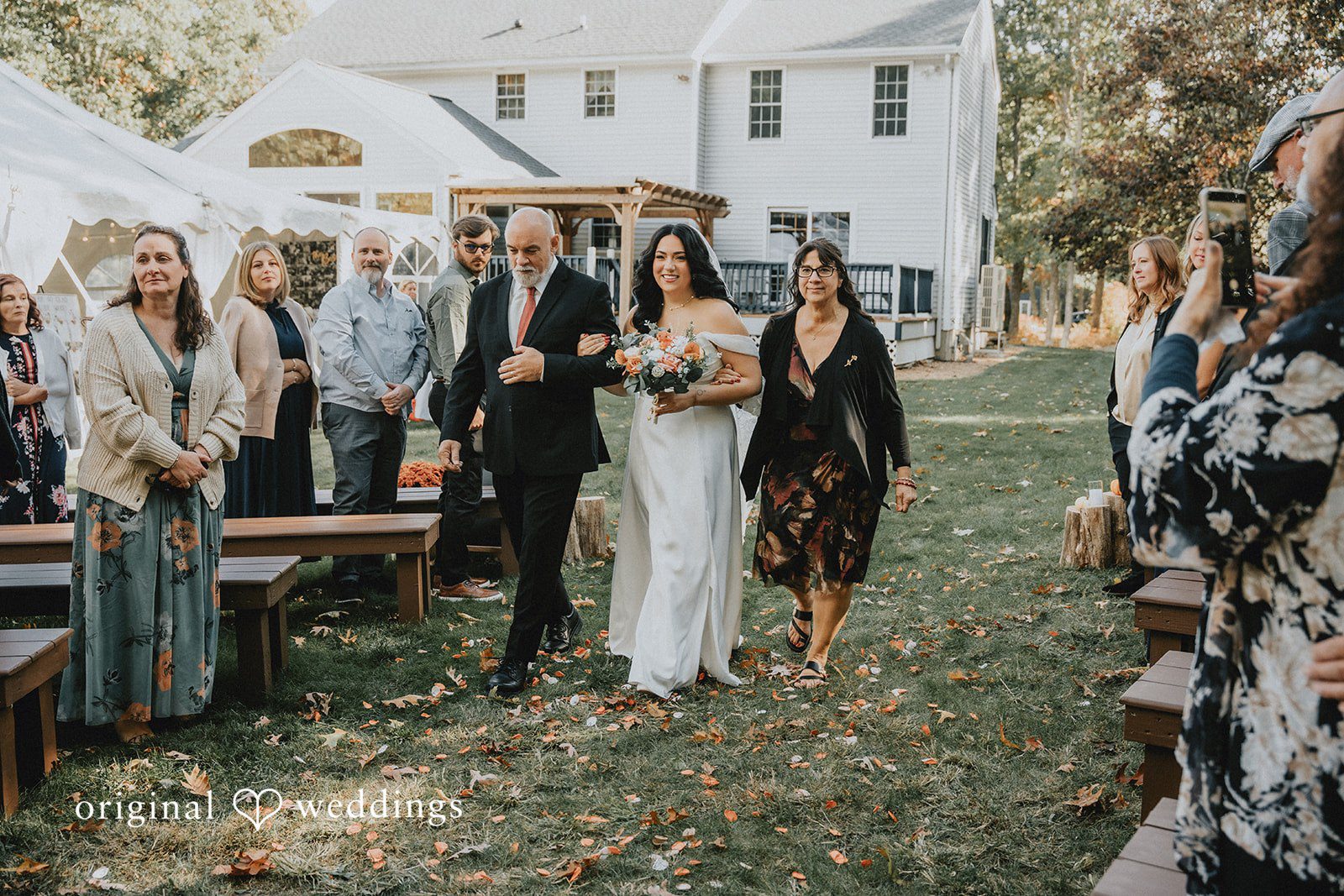 Amanda + Chris The bride walks down the aisle