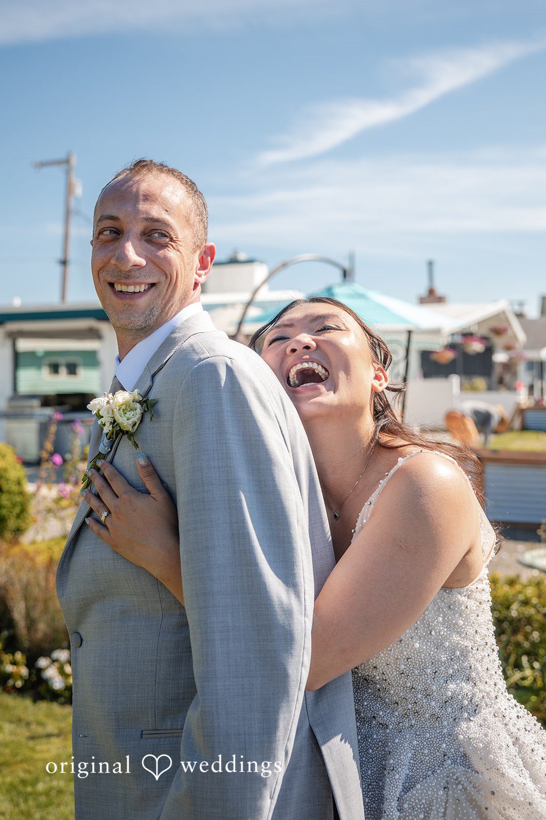 Kelly + John Couple laughing together
