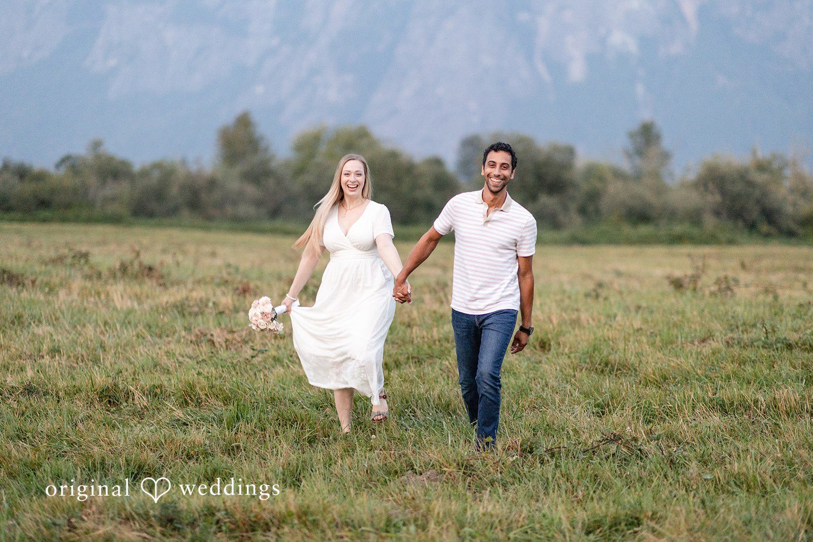 Our Seattle engagement photographers captured the couple taking a walk through the field at Meadowbrook Farm