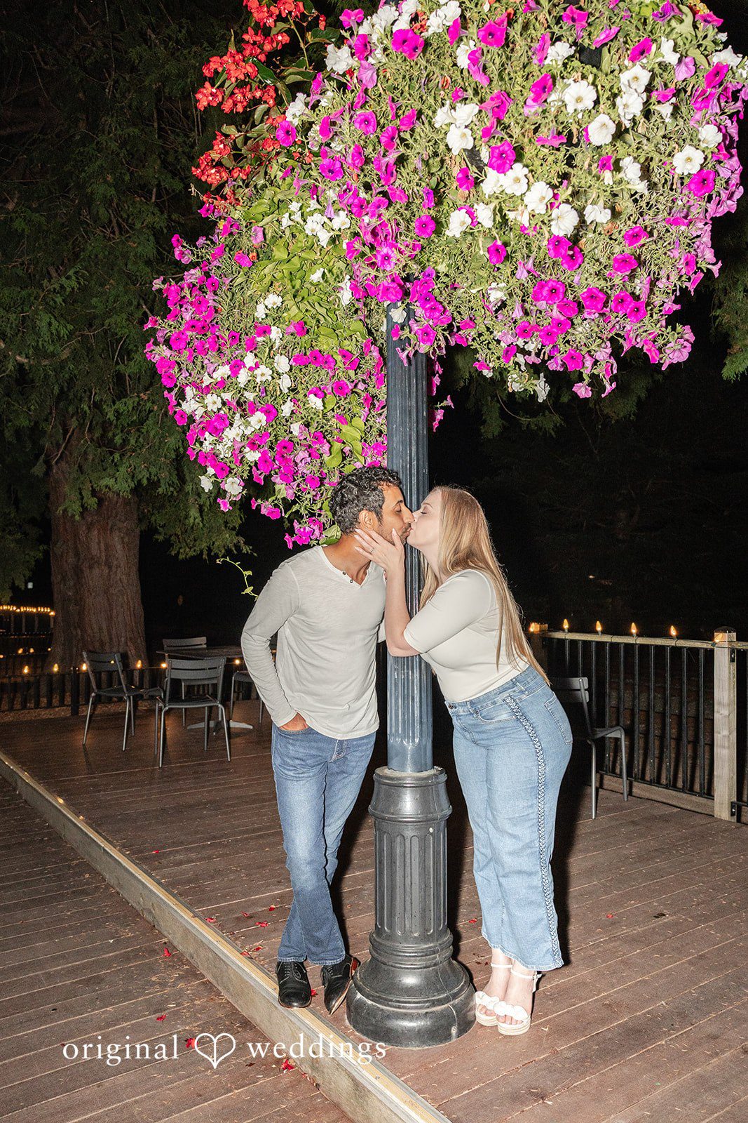 Leah + Joseph The couple shares a romantic kiss