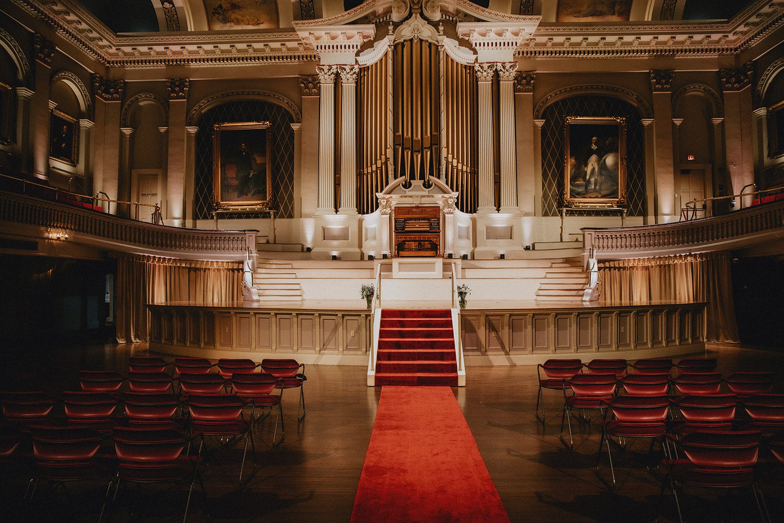mechanics-hall-rustic-boston-brenna-walter-001-45 The Great Hall with its pipe organ at Mechanics Hall
