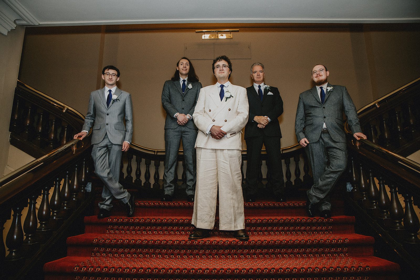 mechanics-hall-rustic-boston-brenna-walter-017-36 Groom with his groomsmen on the grand staircase at Mechanics Hall