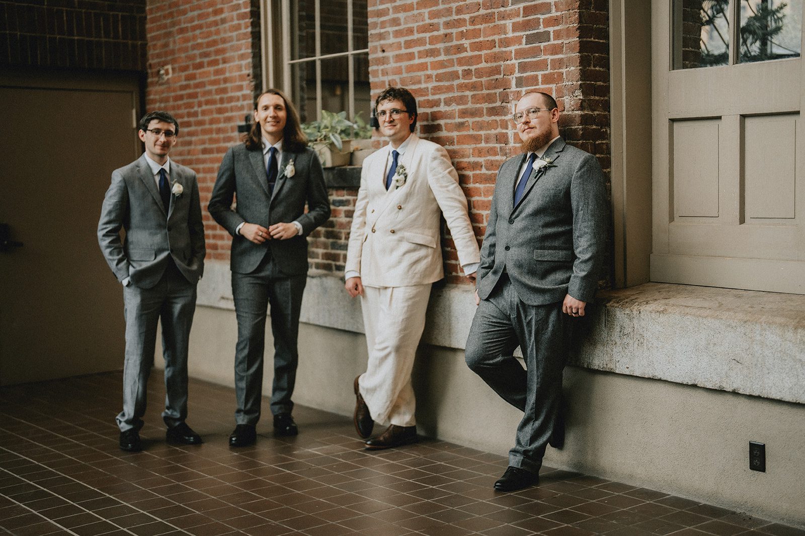 mechanics-hall-rustic-boston-brenna-walter-018-27 Groom and groomsmen sharing a laugh