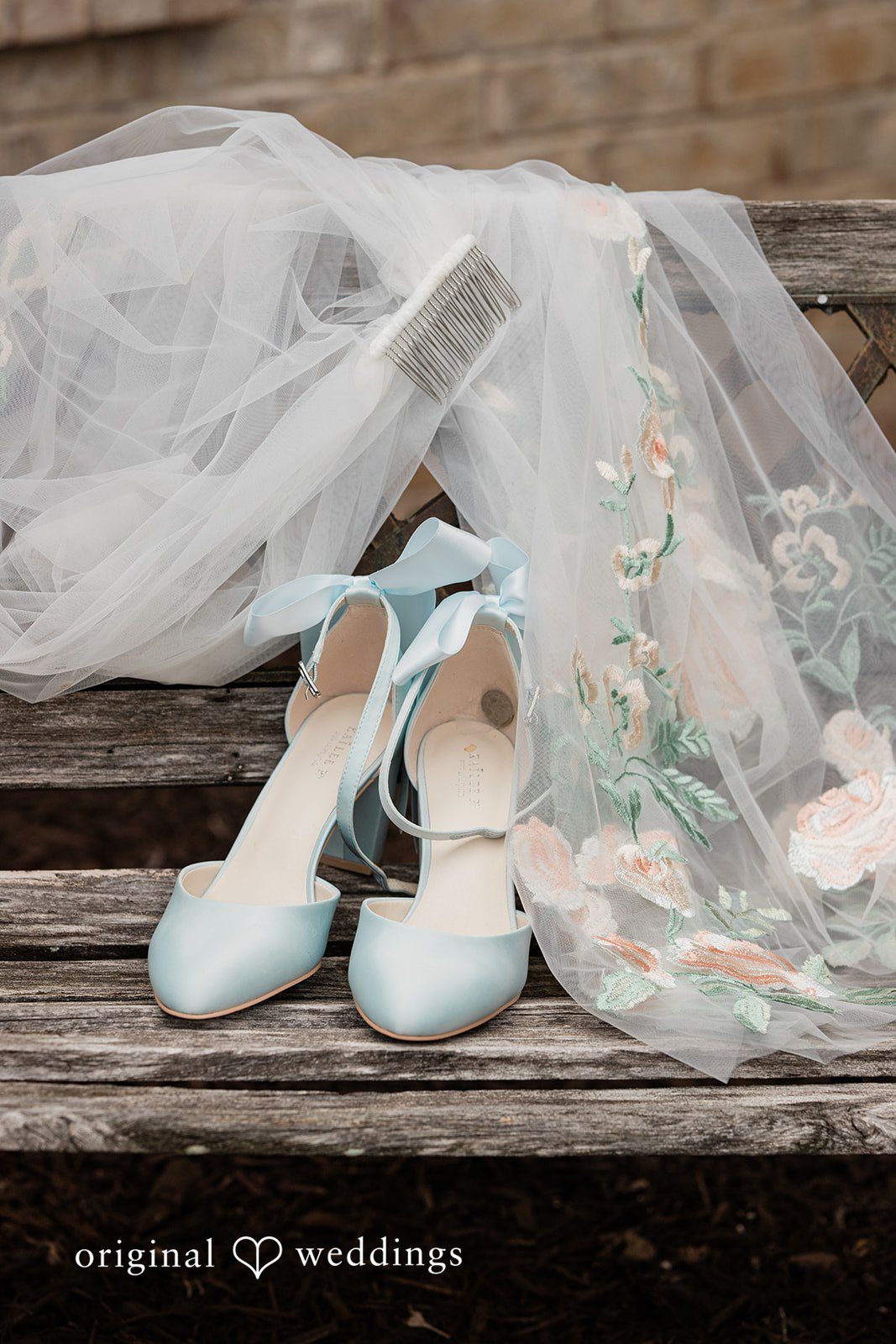 Nicole + Corey Wedding shoes and wedding veil