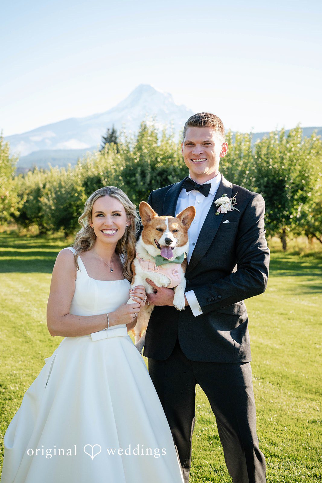 Couple smiling with mountain views