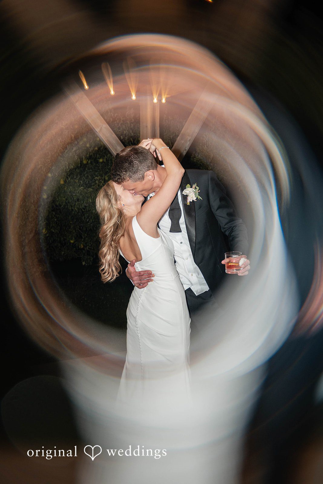 Couple dancing with a swirl effect